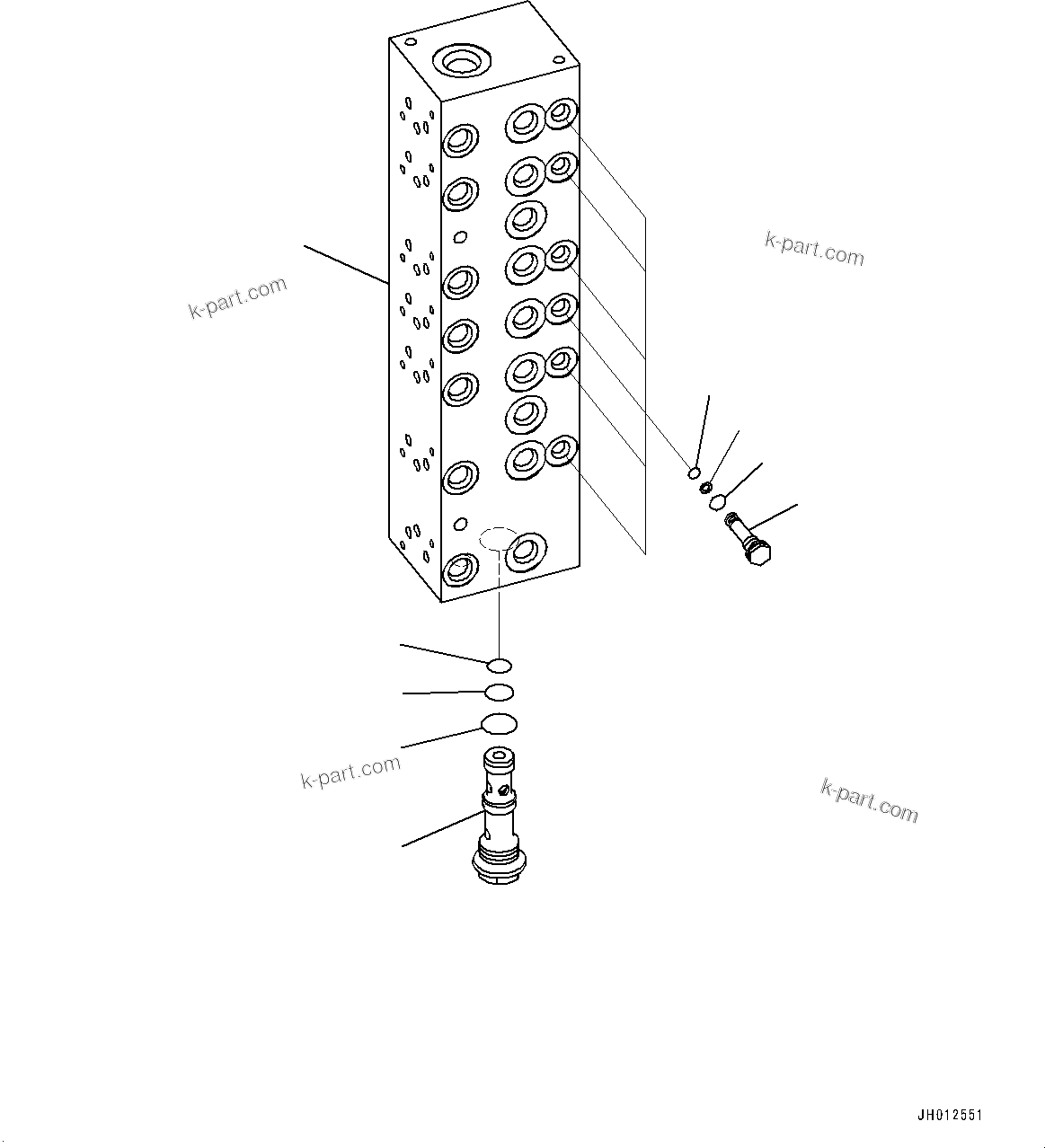 Komatsu parts book diagram for PC210LCI-11E0 S/N 503996-UP: PRESSURE SWITCH BLOCK, EPC VALVE