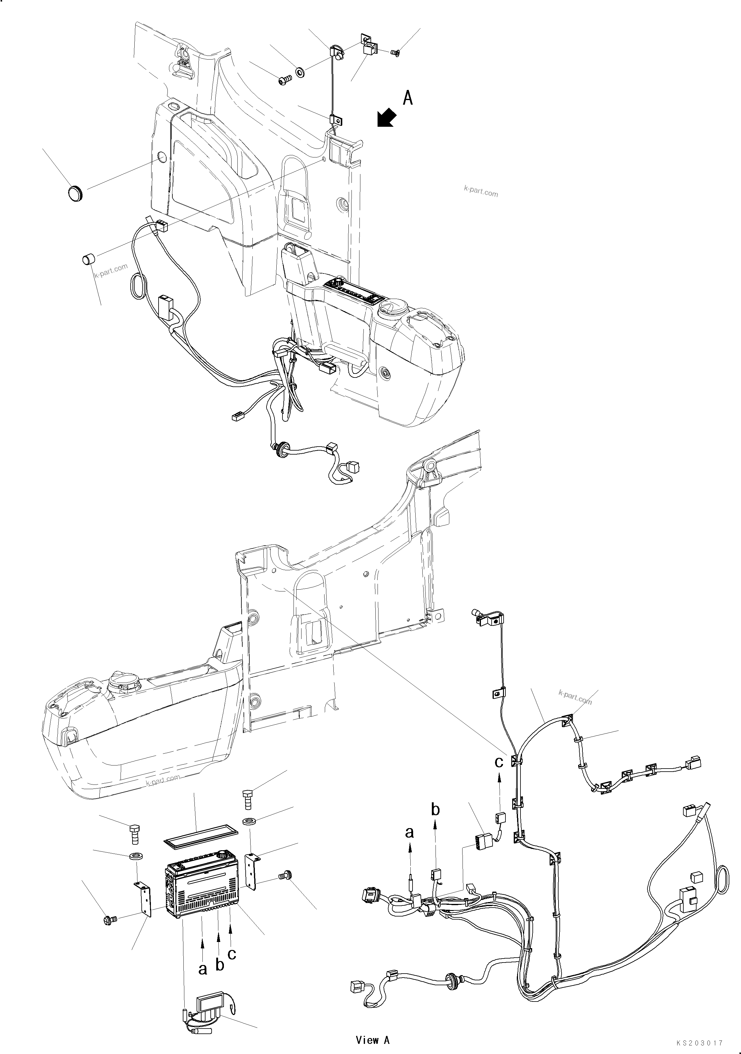 Komatsu parts book diagram for PC210LCI-11E0 S/N 503996-UP: 12V DAB RADIO