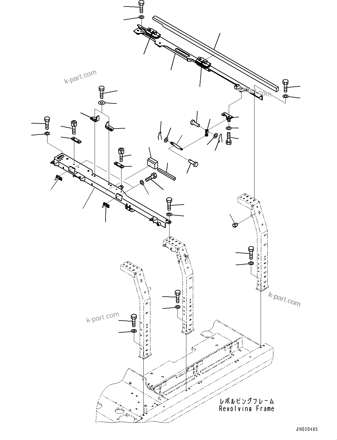 Komatsu parts book diagram for PC210LCI-11E0 S/N 503996-UP: SIDE COVER L.H., FRAME