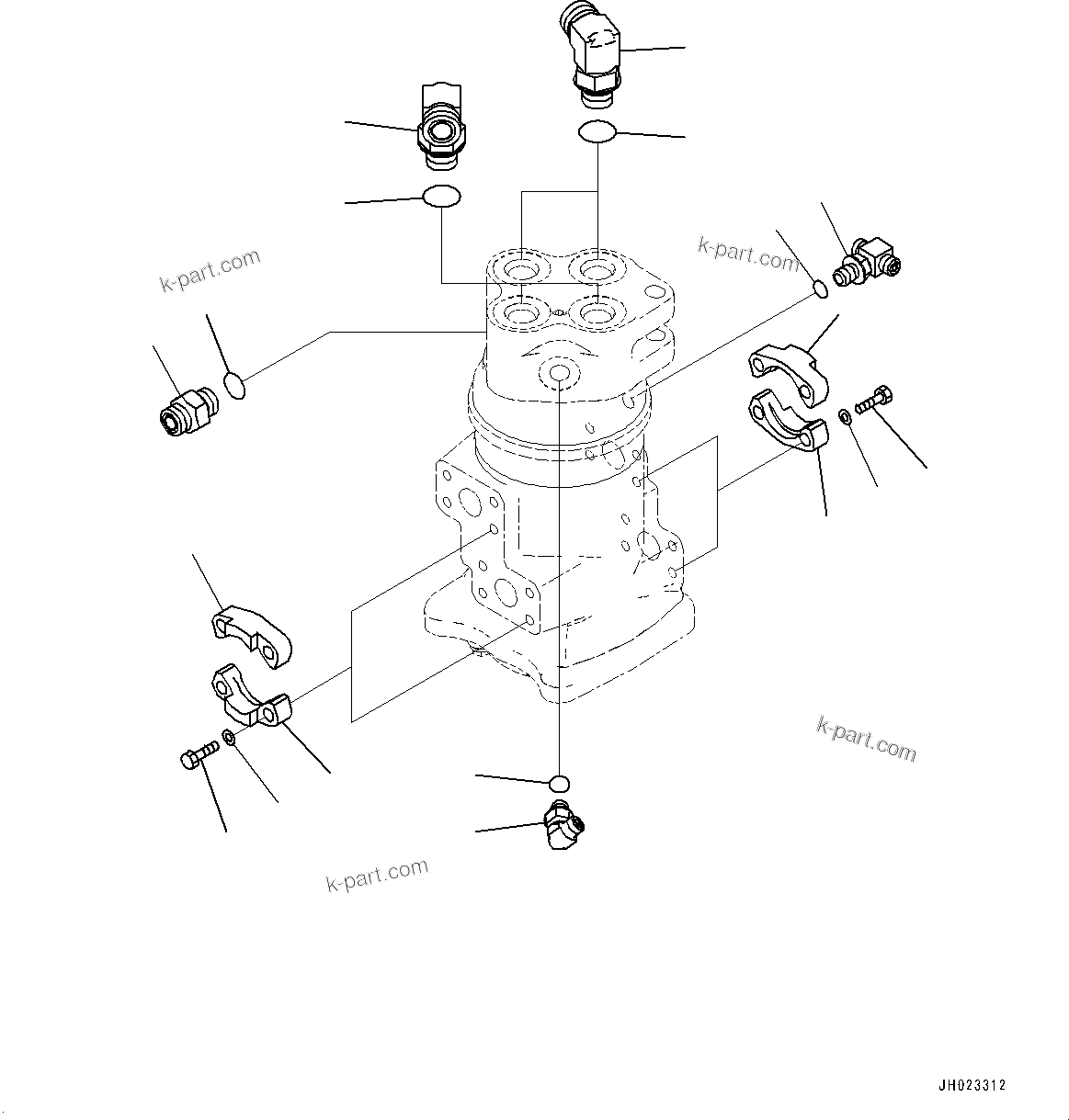 Komatsu parts book diagram for PC210LCI-11E0 S/N 503996-UP: SWIVEL JOINT, CONNECTING PARTS