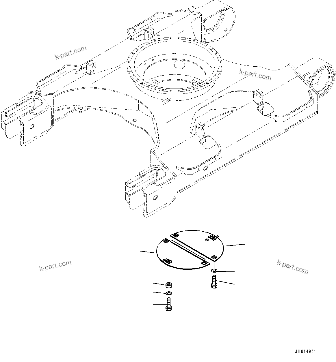 Komatsu parts book diagram for PC210LCI-11E0 S/N 503996-UP: TRACK FRAME UNDER COVER