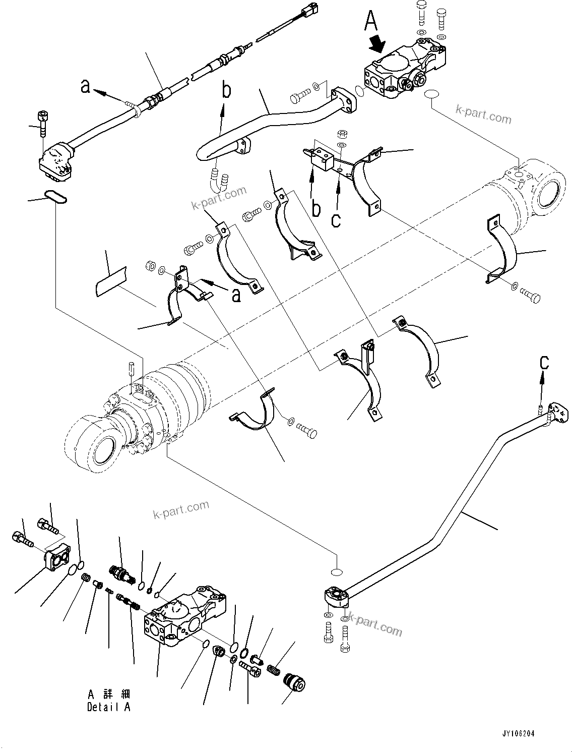 Komatsu parts book diagram for PC210LCI-11E0 S/N 503996-UP: BOOM CYLINDER, INNER PARTS, BOOM CYLINDER, L.H. (1/3)