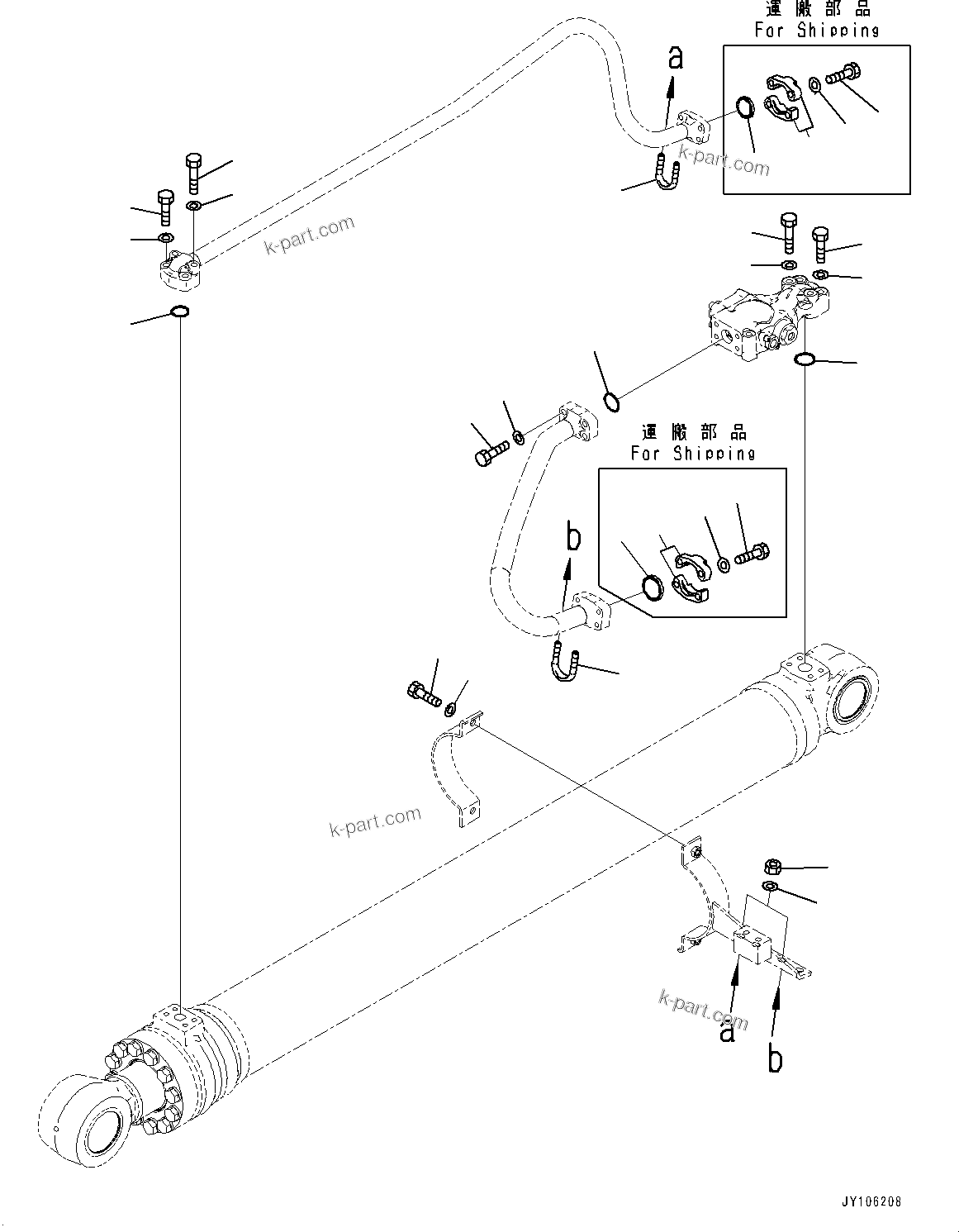Komatsu parts book diagram for PC210LCI-11E0 S/N 503996-UP: BOOM CYLINDER, INNER PARTS, BOOM CYLINDER, R.H. (3/3)
