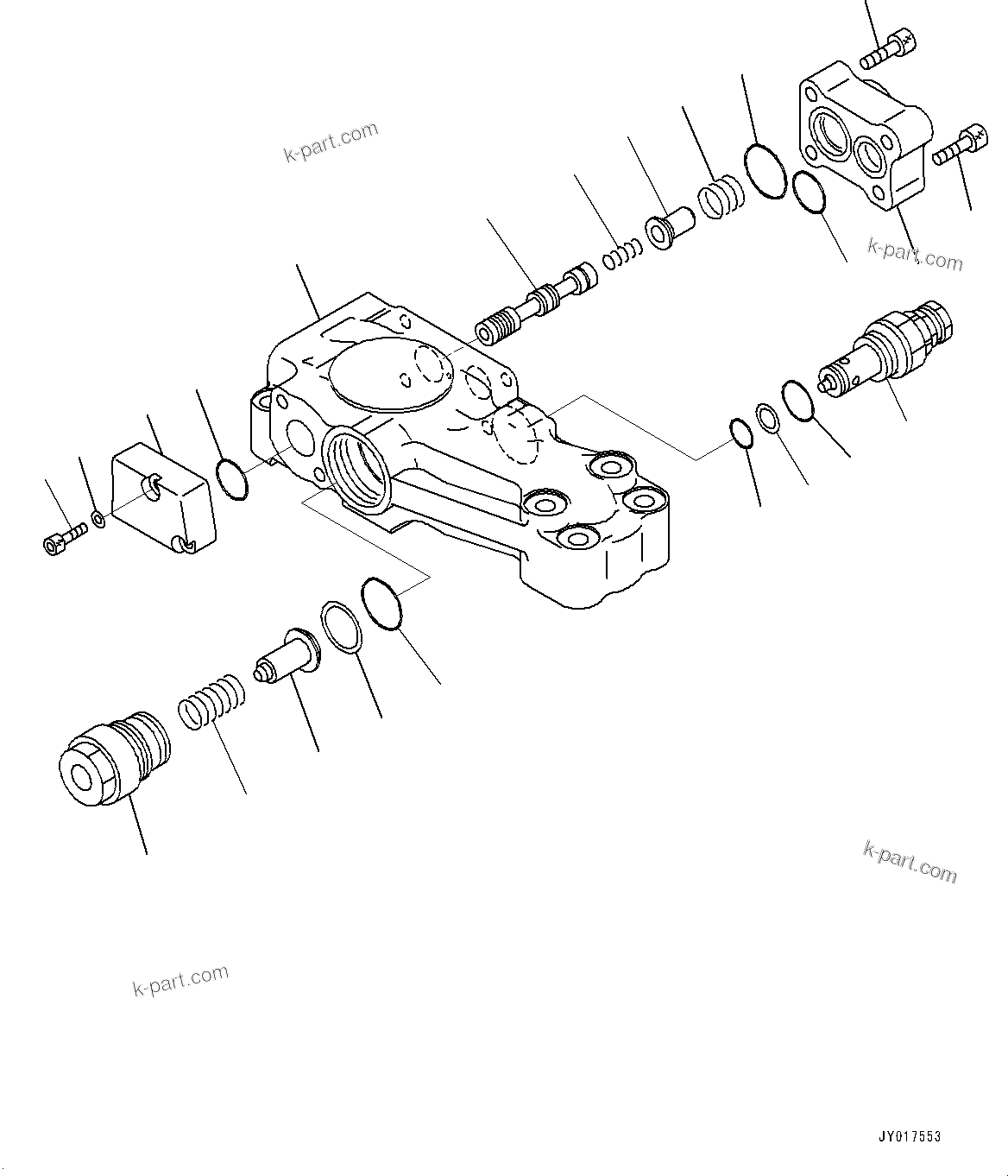 Komatsu parts book diagram for PC210LCI-11E0 S/N 503996-UP: ARM CYLINDER, INNER PARTS (2/3), ARM ANTI-DROP VALVE
