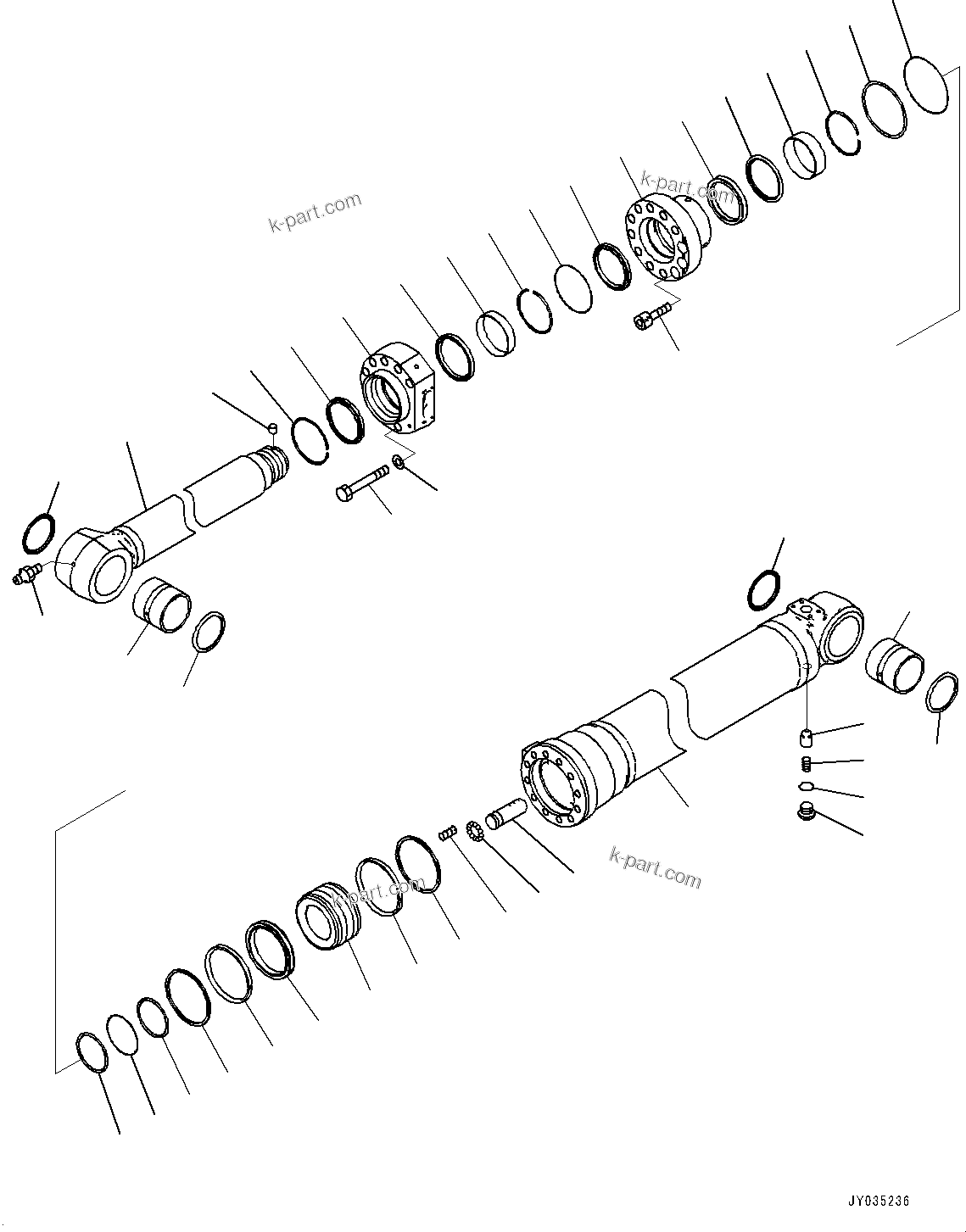 Komatsu parts book diagram for PC210LCI-11E0 S/N 503996-UP: ARM CYLINDER, INNER PARTS (3/3)