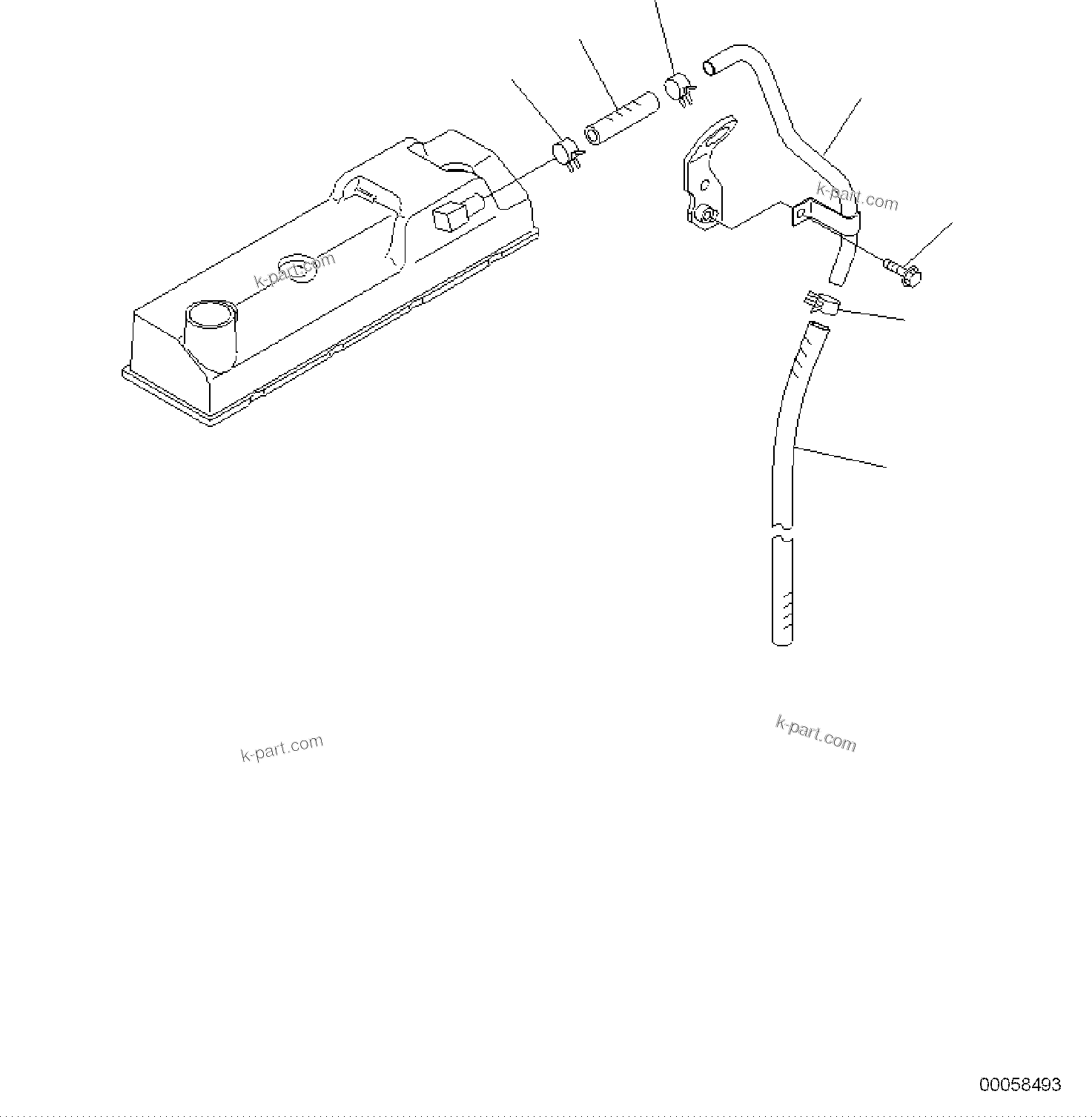 Komatsu parts book diagram for PC118MR-8 S/N F00003 AND UP: BREATHER
