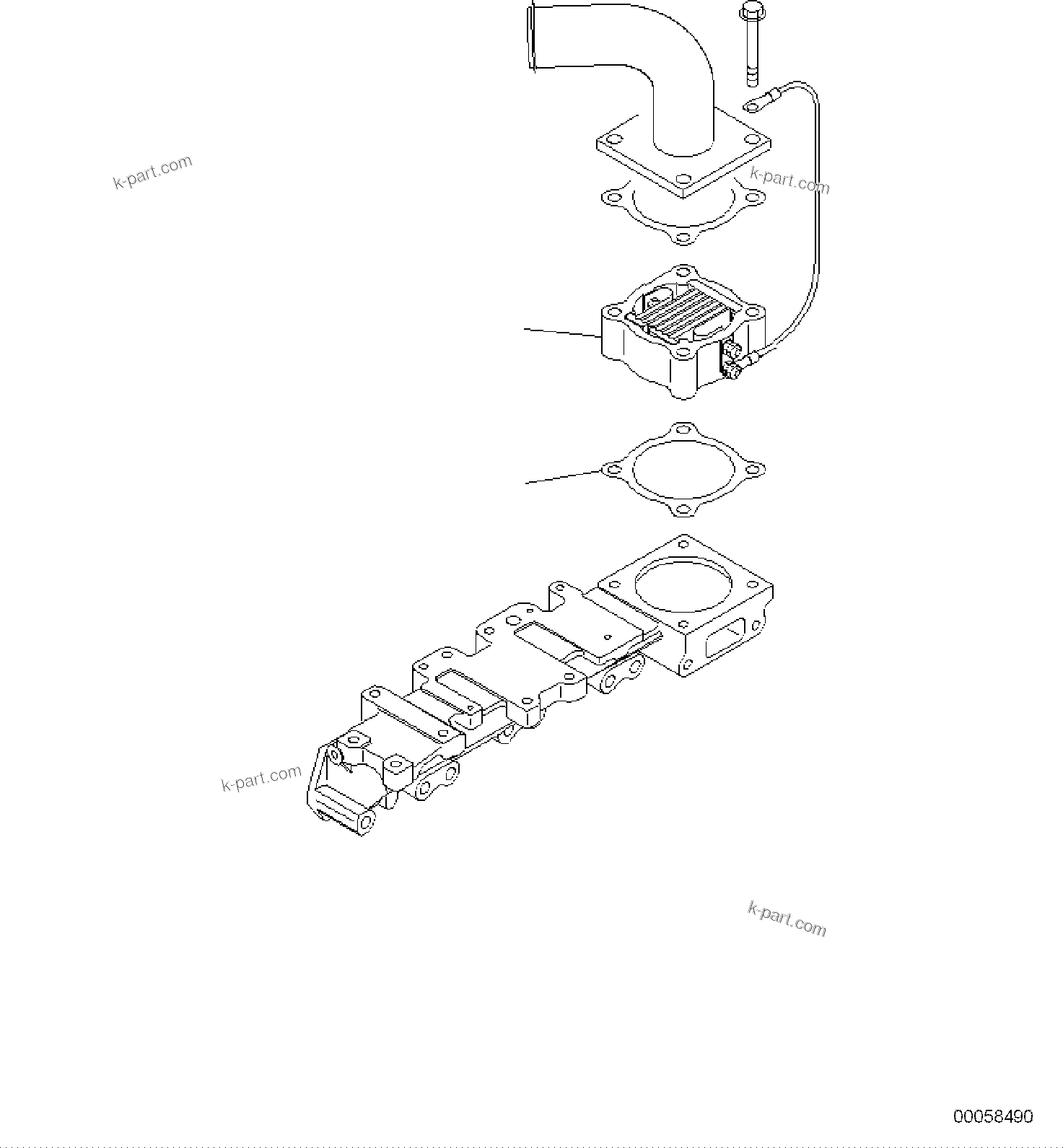 Komatsu parts book diagram for PC118MR-8 S/N F00003 AND UP: AIR INTAKE HEATER