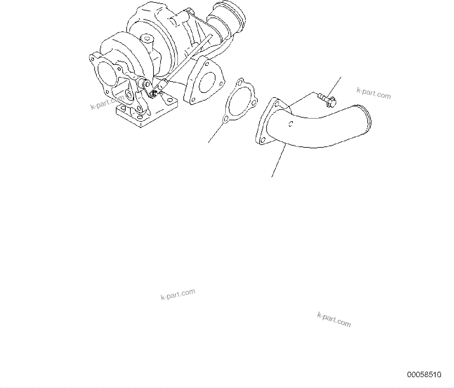 Komatsu parts book diagram for PC118MR-8 S/N F00003 AND UP: AIR TRANSFER CONNECTION