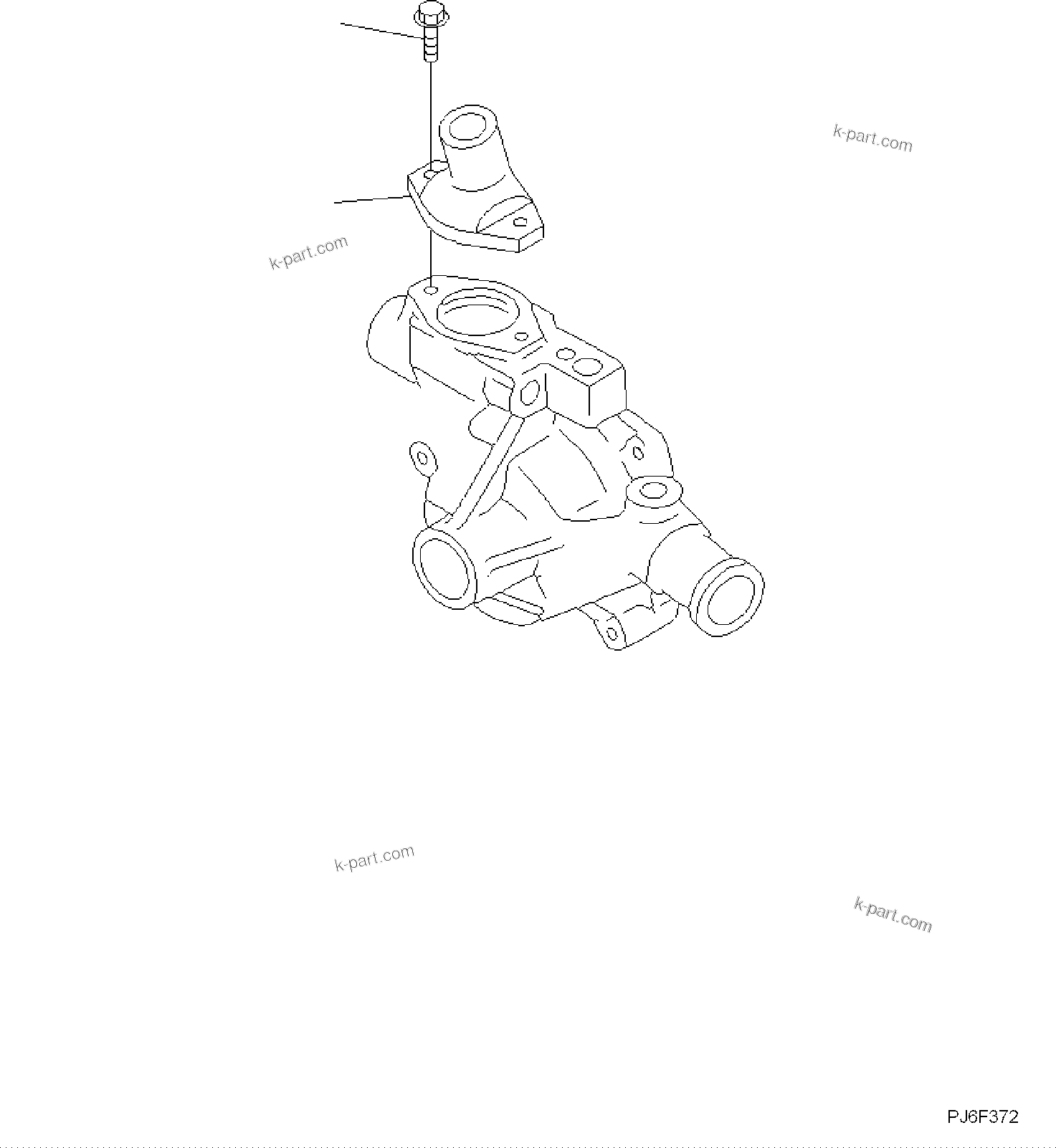 Komatsu parts book diagram for PC118MR-8 S/N F00003 AND UP: WATER OUTLET CONNECTOR