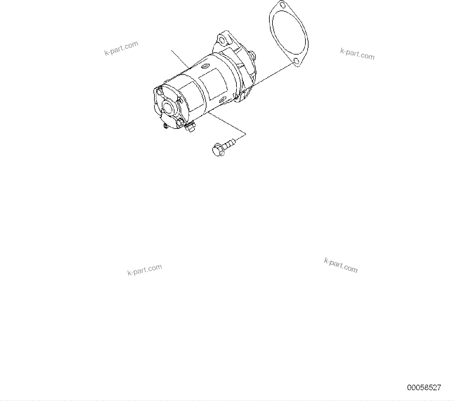 Komatsu parts book diagram for PC118MR-8 S/N F00003 AND UP: STARTING MOTOR, 4.5KW