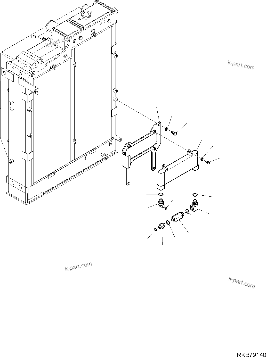 Komatsu parts book diagram for PC118MR-8 S/N F00003 AND UP: COOLING SYSTEM, RADIATOR (4/4)