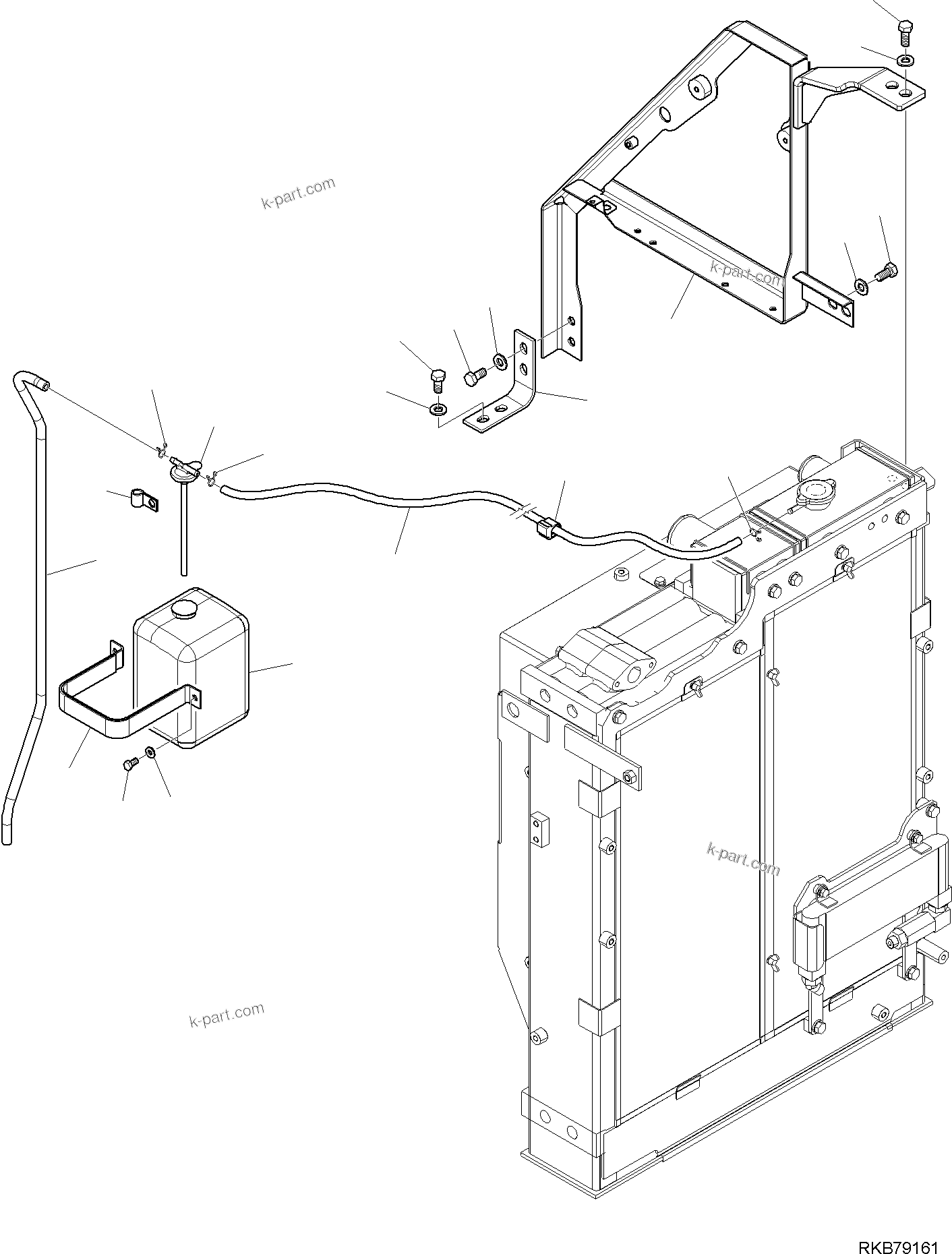 Komatsu parts book diagram for PC118MR-8 S/N F00003 AND UP: COOLING SYSTEM, SUB-TANK