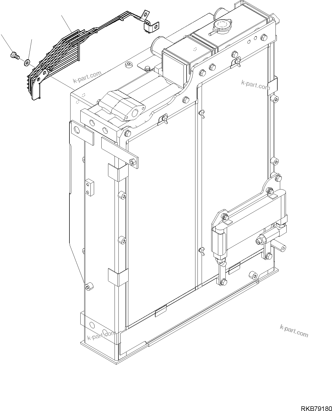 Komatsu parts book diagram for PC118MR-8 S/N F00003 AND UP: COOLING FAN GUARD