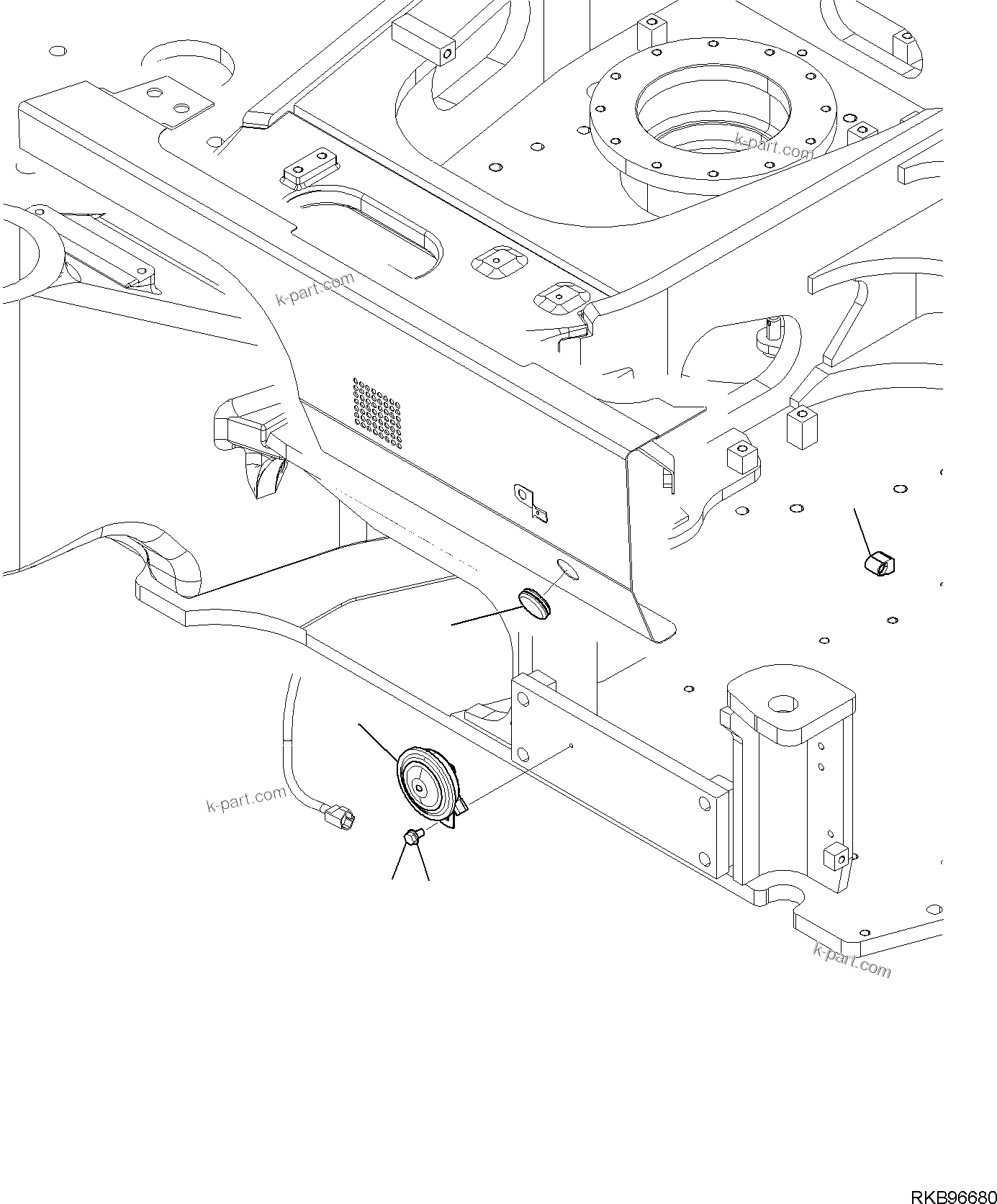 Komatsu parts book diagram for PC118MR-8 S/N F00003 AND UP: ELECTRIC WIRING, HORN