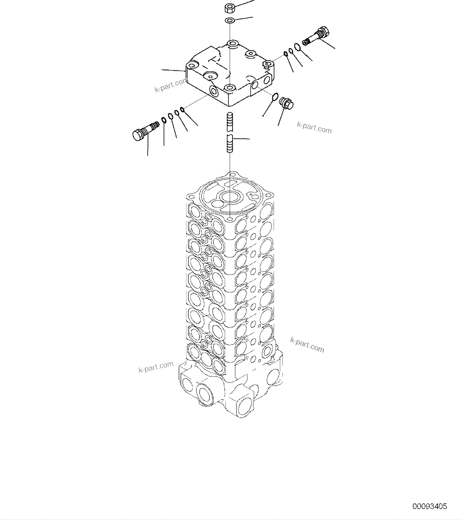 Komatsu parts book diagram for PC118MR-8 S/N F00003 AND UP: MAIN CONTROL VALVE, FOR MACHINE WITH MONO BOOM, INNER PARTS (6/13)
