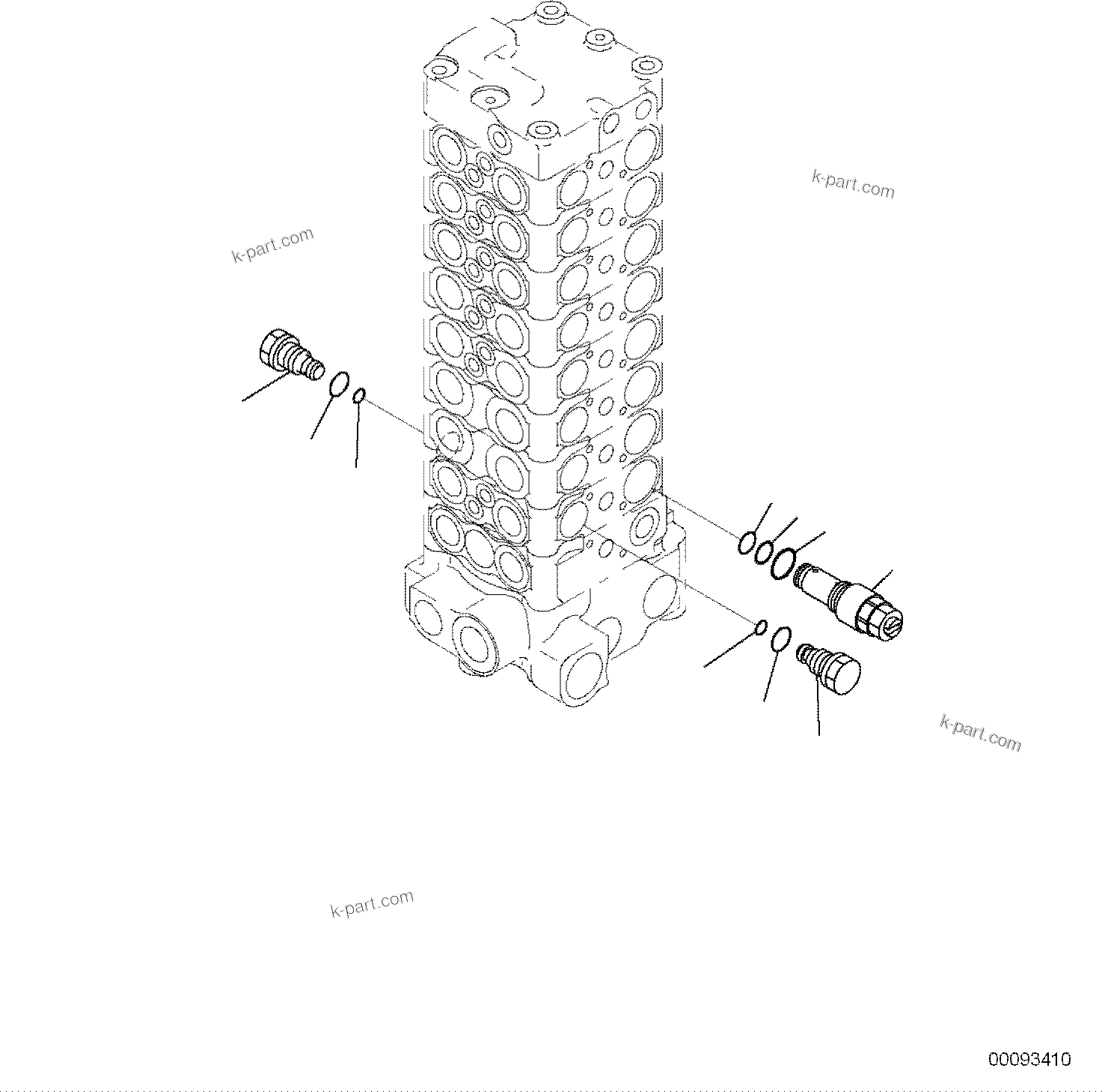 Komatsu parts book diagram for PC118MR-8 S/N F00003 AND UP: MAIN CONTROL VALVE, FOR MACHINE WITH MONO BOOM, INNER PARTS (11/13)
