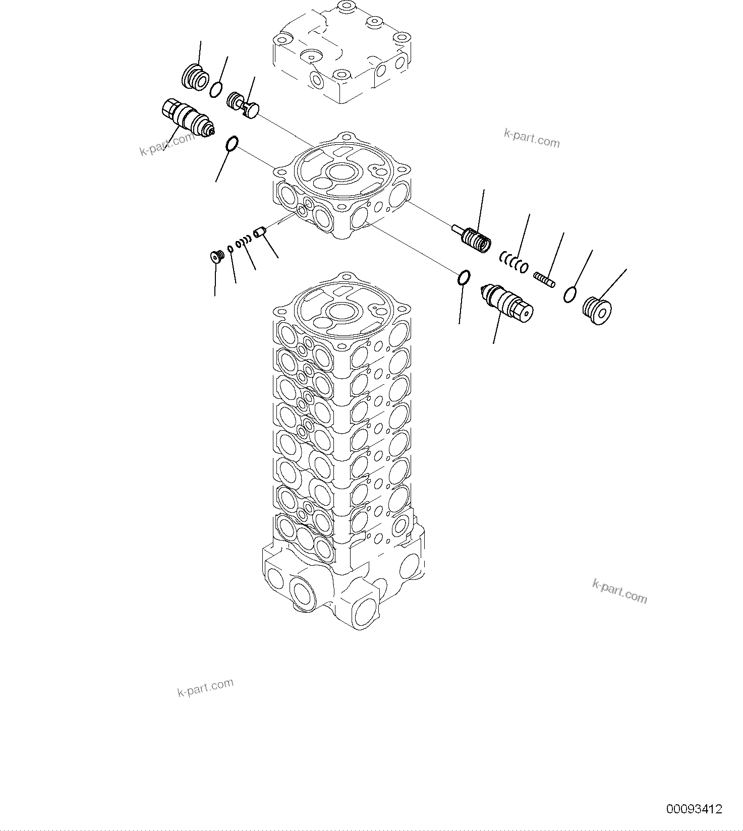 Komatsu parts book diagram for PC118MR-8 S/N F00003 AND UP: MAIN CONTROL VALVE, FOR MACHINE WITH MONO BOOM, INNER PARTS (13/13)