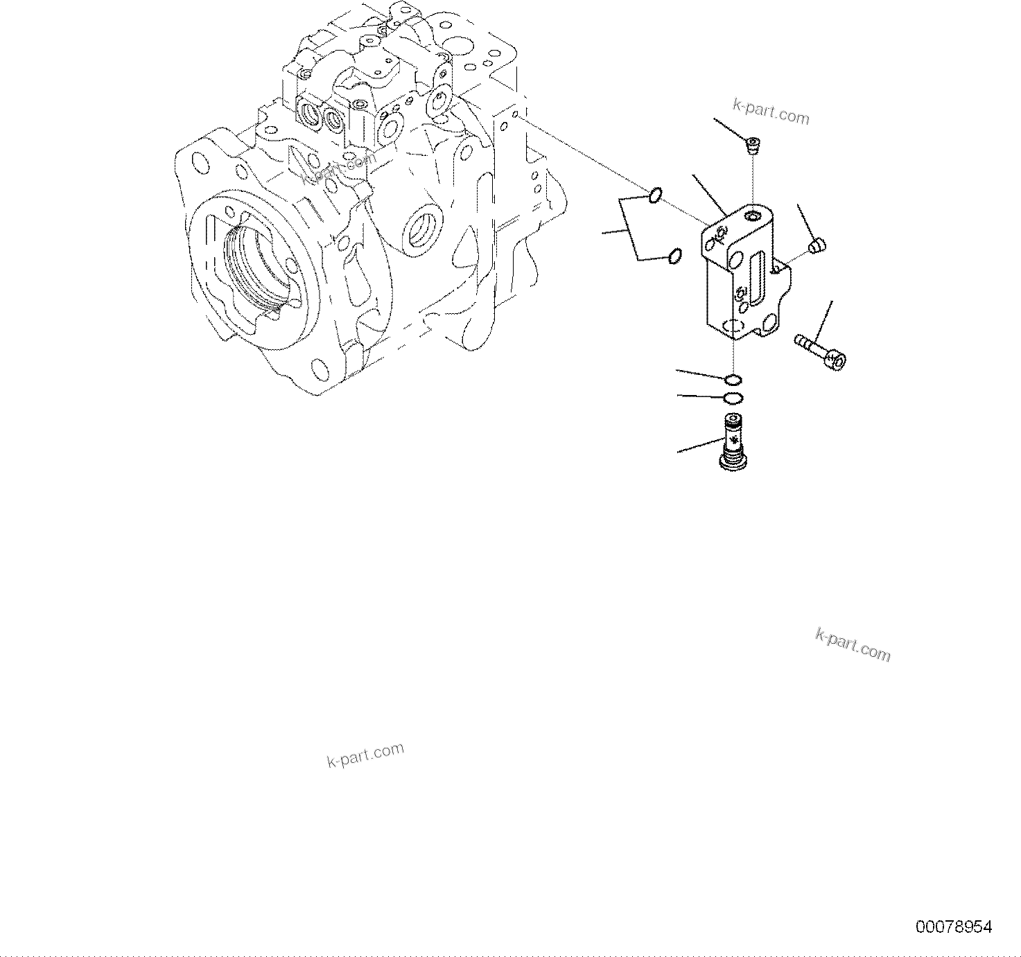 Komatsu parts book diagram for PC118MR-8 S/N F00003 AND UP: MAIN PISTON PUMP, INNER PARTS (5/5)
