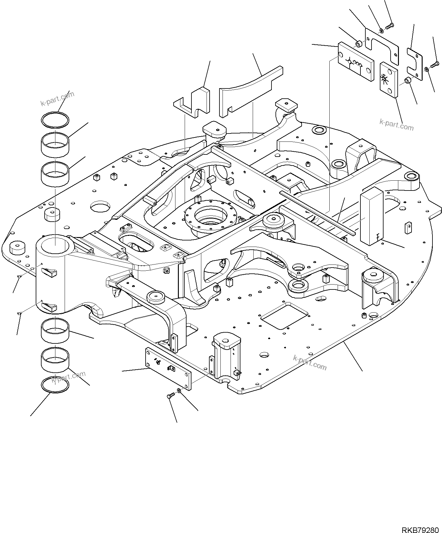 Komatsu parts book diagram for PC118MR-8 S/N F00003 AND UP: REVOLVING FRAME