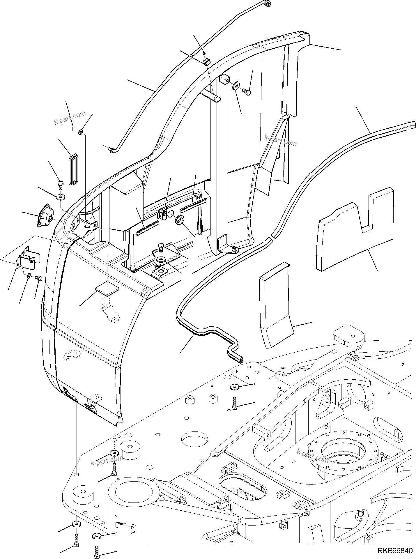 Komatsu parts book diagram for PC118MR-8 S/N F00003 AND UP: SIDE COVER, RIGHT SIDE, (1/3)
