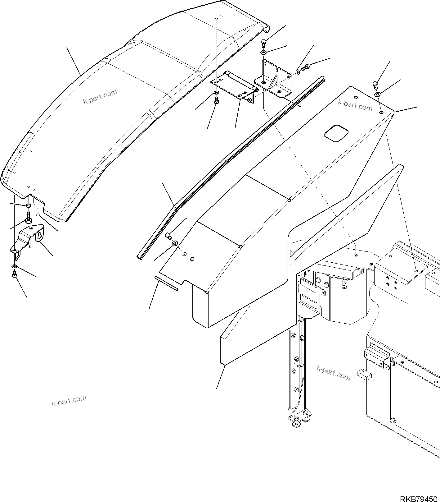 Komatsu parts book diagram for PC118MR-8 S/N F00003 AND UP: FRONT COVER, (1/2)