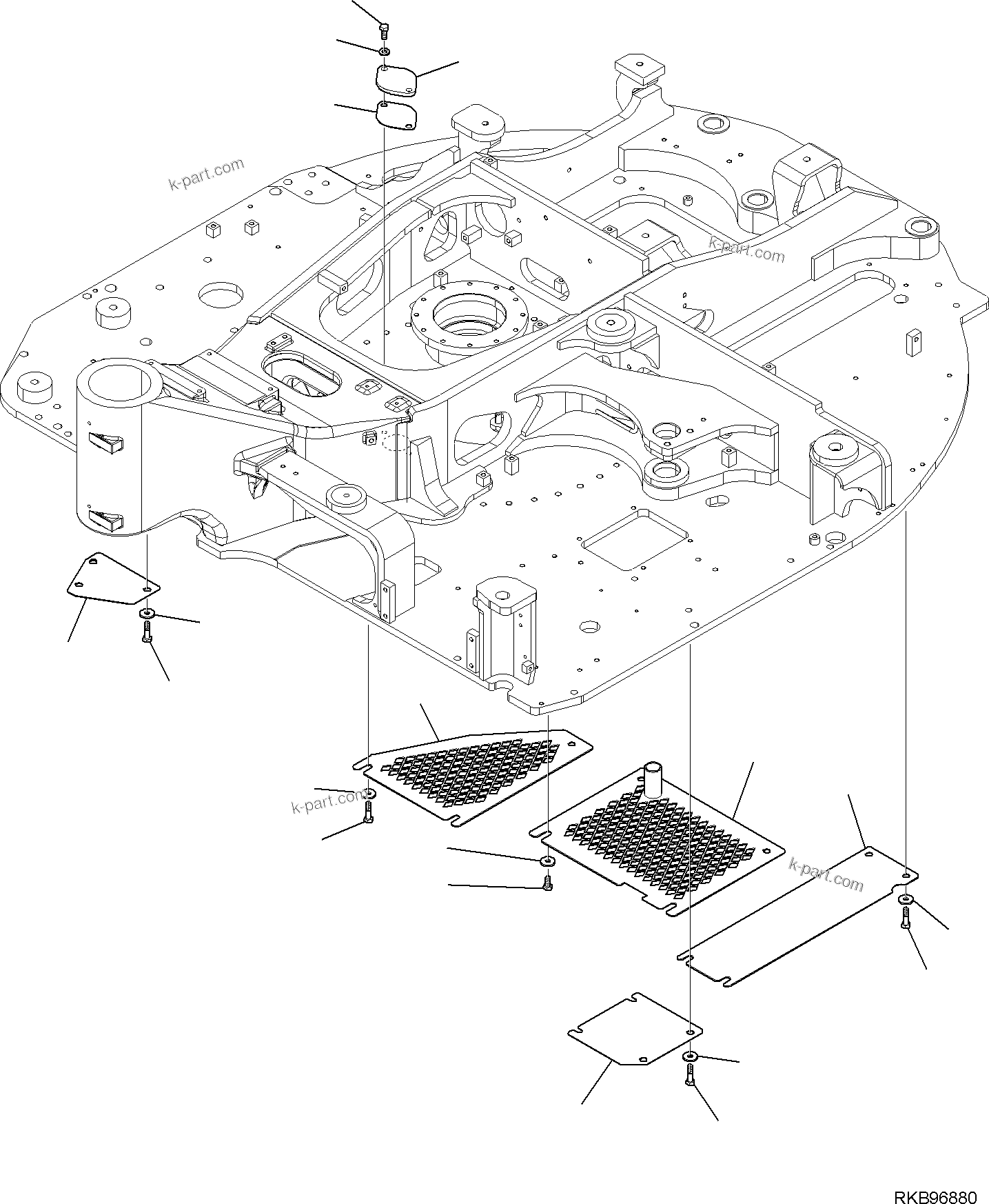 Komatsu parts book diagram for PC118MR-8 S/N F00003 AND UP: UNDER COVER