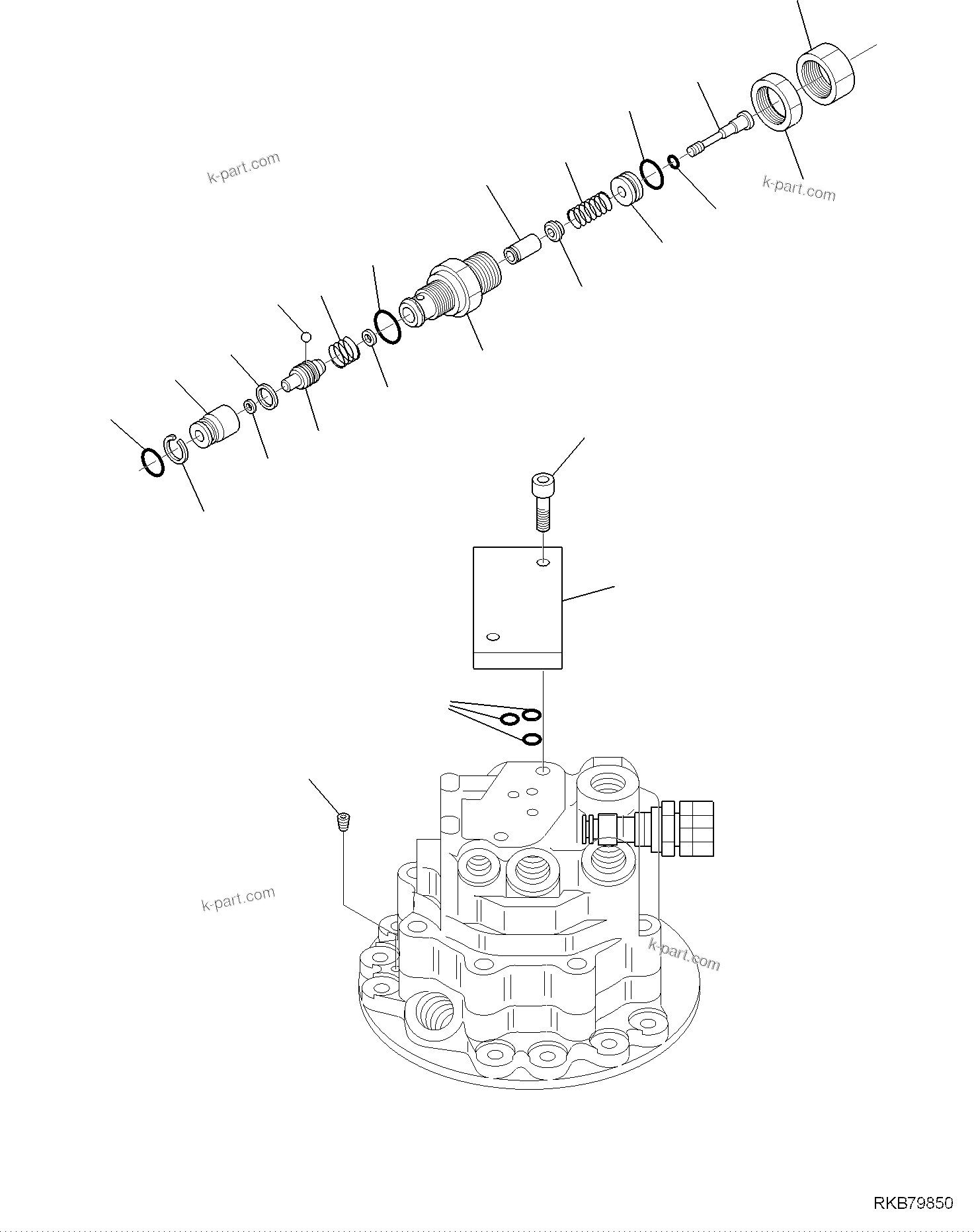 Komatsu parts book diagram for PC118MR-8 S/N F00003 AND UP: SWING MOTOR (2/2)
