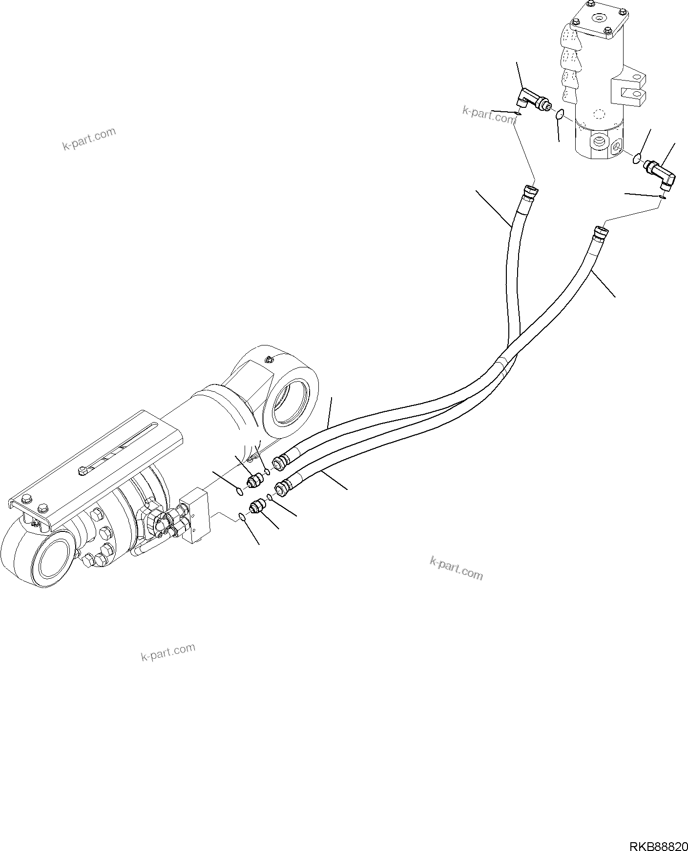 Komatsu parts book diagram for PC118MR-8 S/N F00003 AND UP: BLADE LINE, LOWER