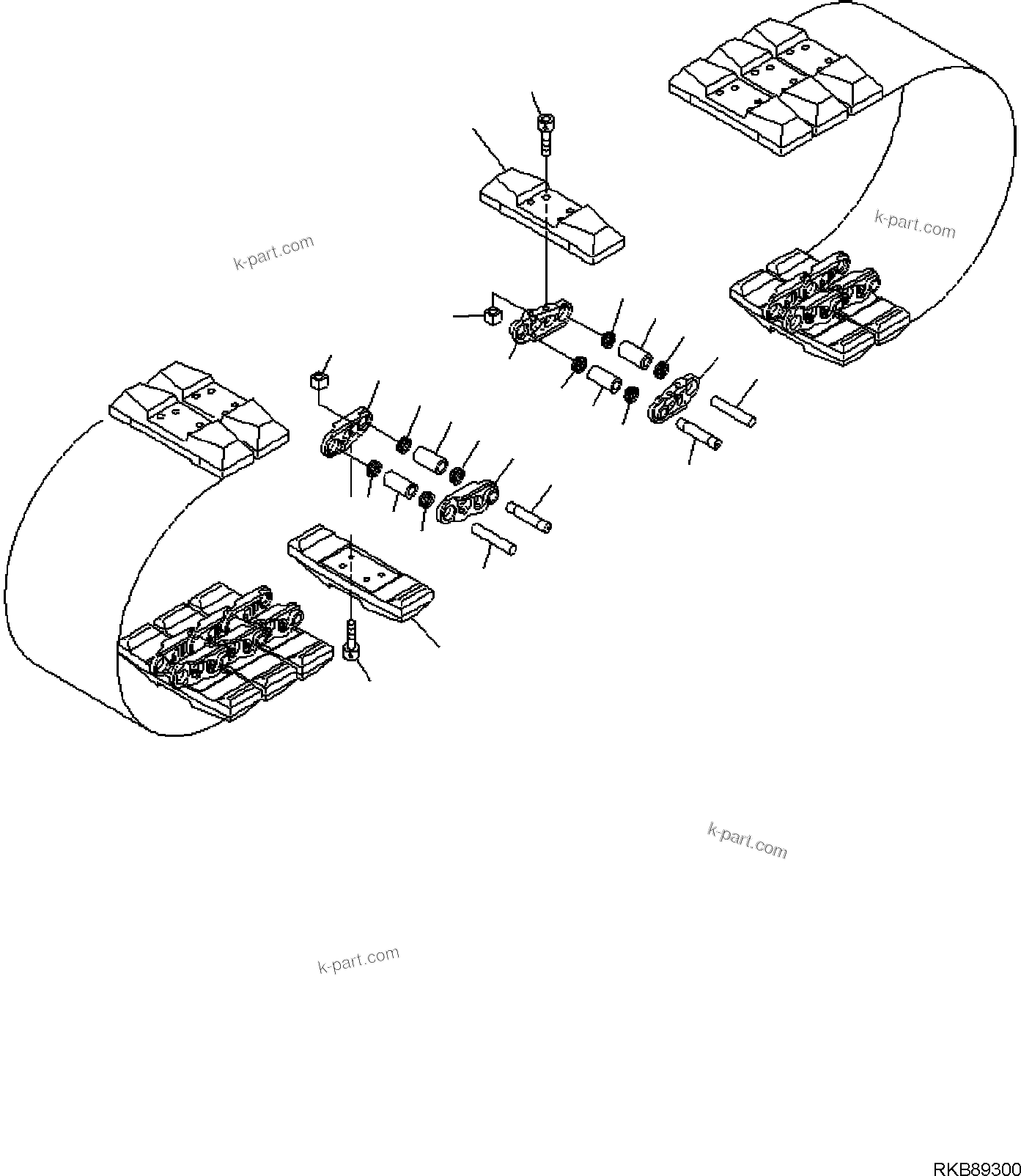 Komatsu parts book diagram for PC118MR-8 S/N F00003 AND UP: TRACK SHOE ASSEMBLY, ROAD LINER