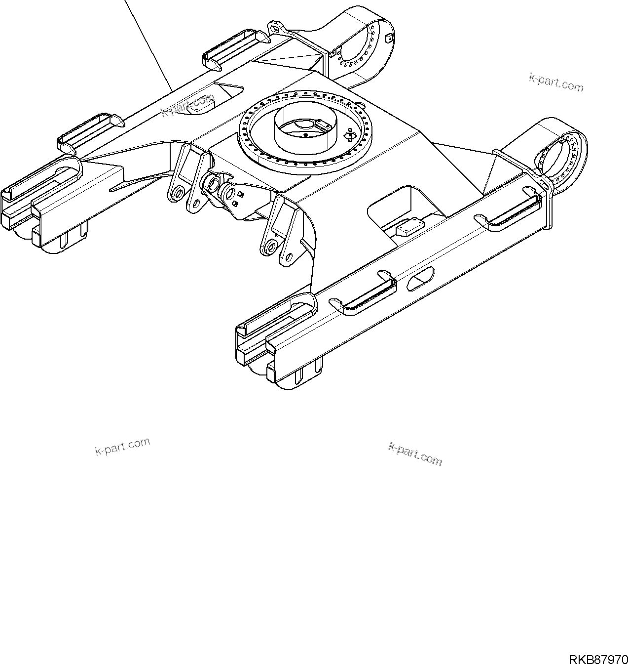 Komatsu parts book diagram for PC118MR-8 S/N F00003 AND UP: TRACK FRAME