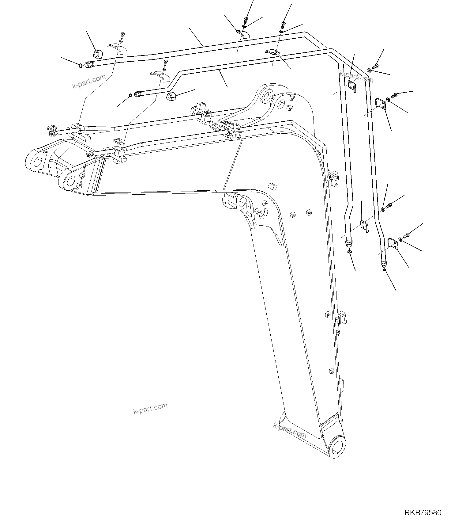 Komatsu parts book diagram for PC118MR-8 S/N F00003 AND UP: BOOM, CIRCUIT (2/3)