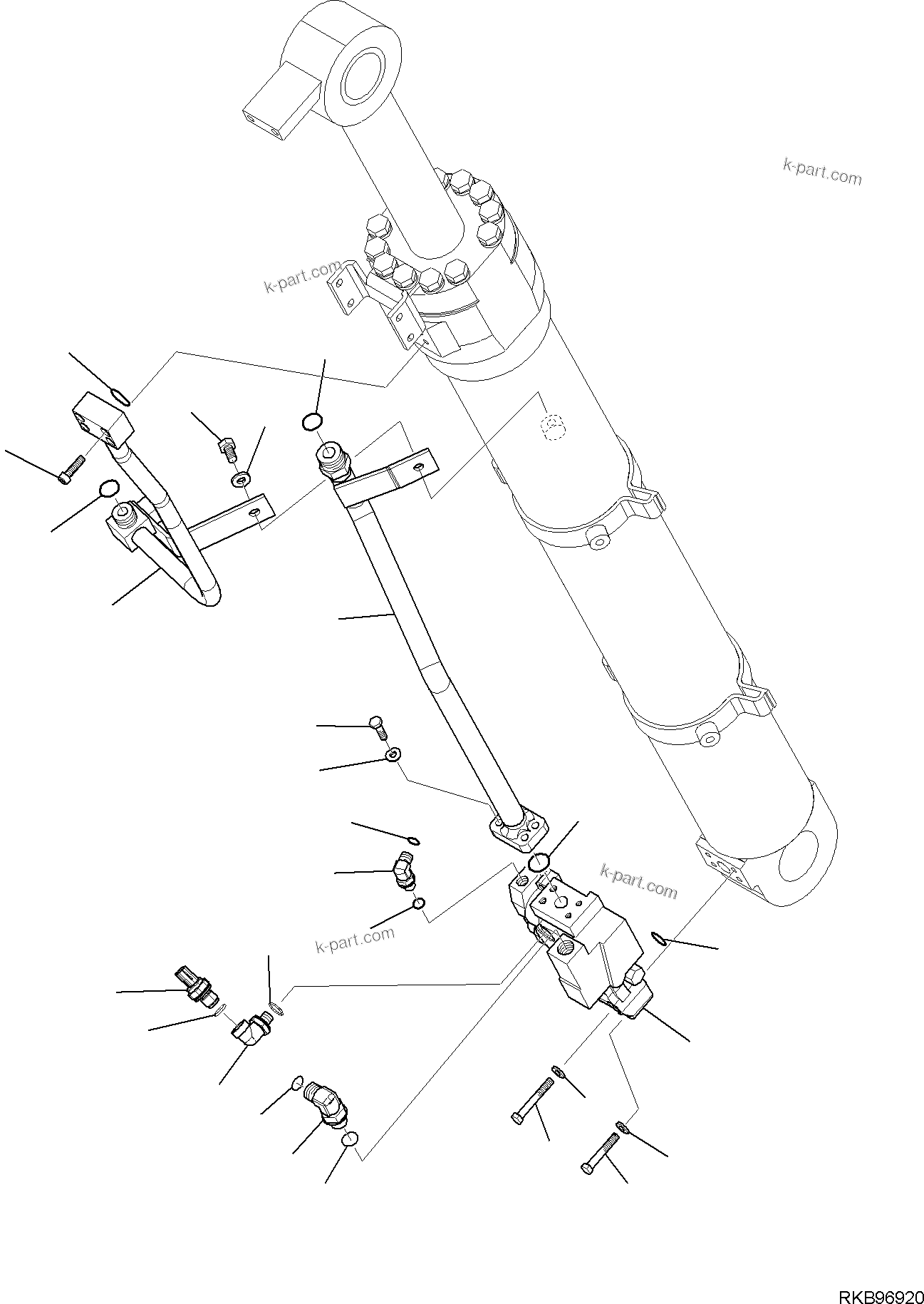 Komatsu parts book diagram for PC118MR-8 S/N F00003 AND UP: BOOM CYLINDER, CIRCUIT (1/2)