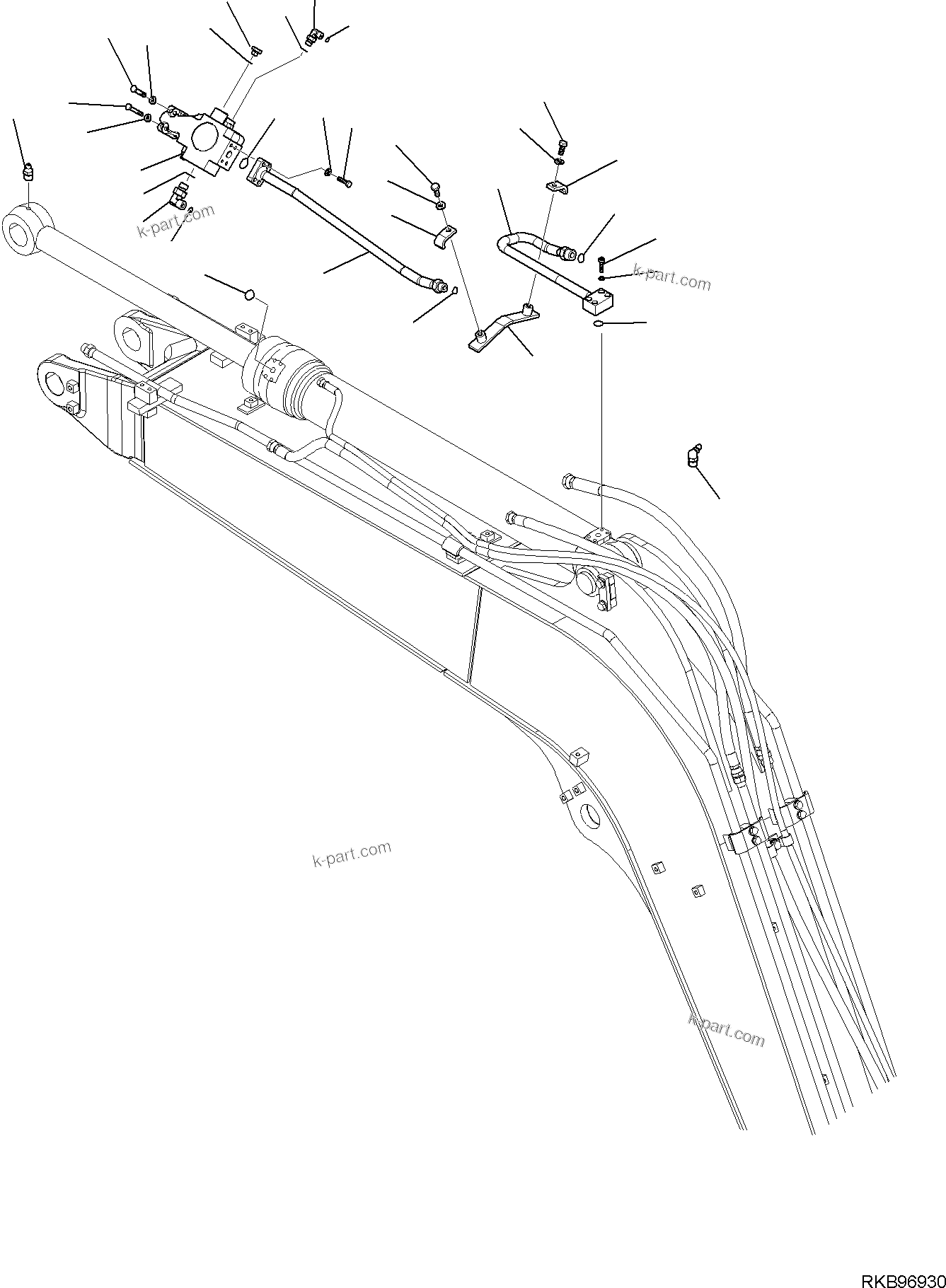 Komatsu parts book diagram for PC118MR-8 S/N F00003 AND UP: ARM CYLINDER, FOR MACHINE WITH ARM HOLDING VALVE, CIRCUIT (1/3)