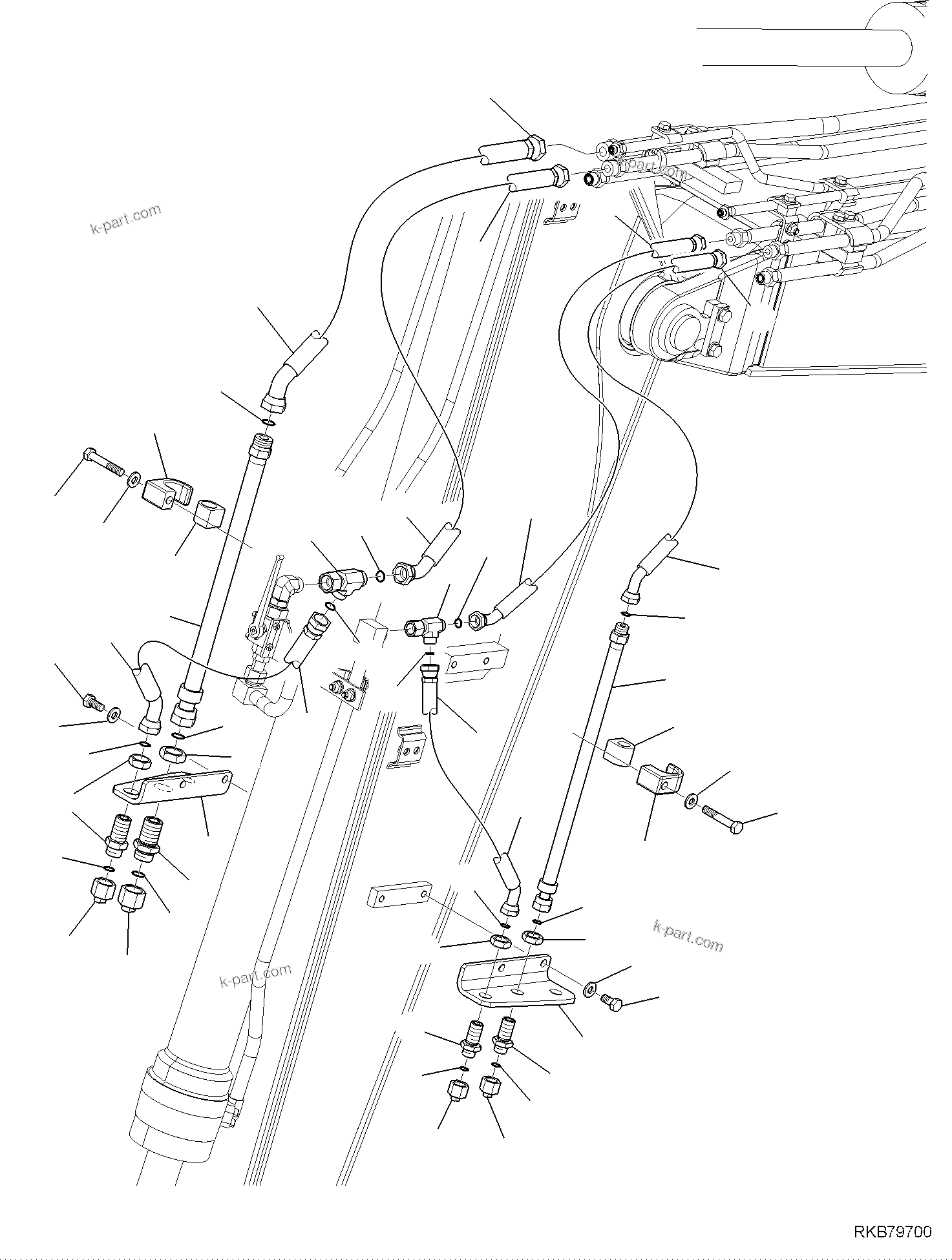 Komatsu parts book diagram for PC118MR-8 S/N F00003 AND UP: ARM, ARM LENGTH 2.3 M, CIRCUIT