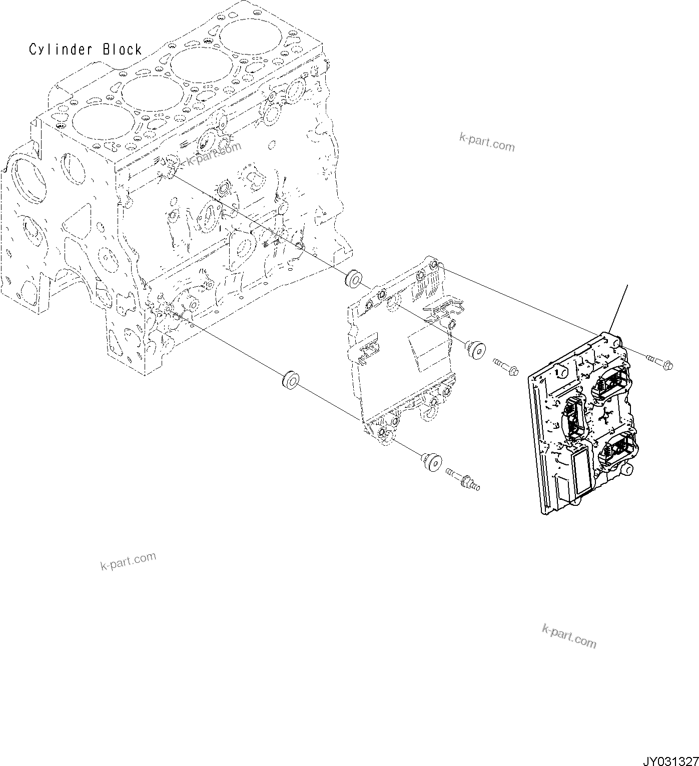 Komatsu parts book diagram for PC170LC-11 S/N F40001 AND UP: ENGINE ACCESSORIES AND OTHERS, ENGINE CONTROLLER