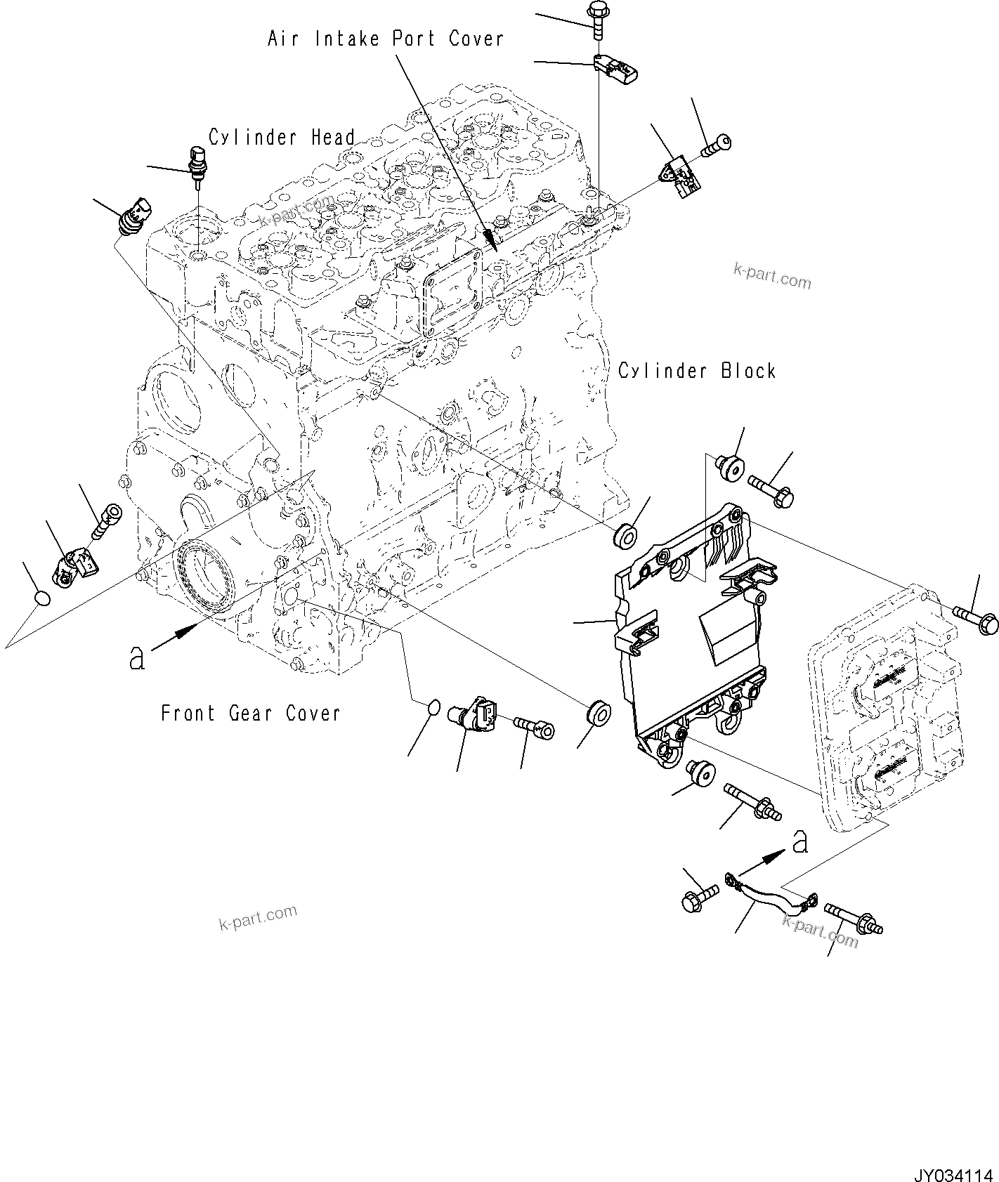 Komatsu parts book diagram for PC170LC-11 S/N F40001 AND UP: ENGINE ACCESSORIES AND OTHERS, ENGINE CONTROL MODULE