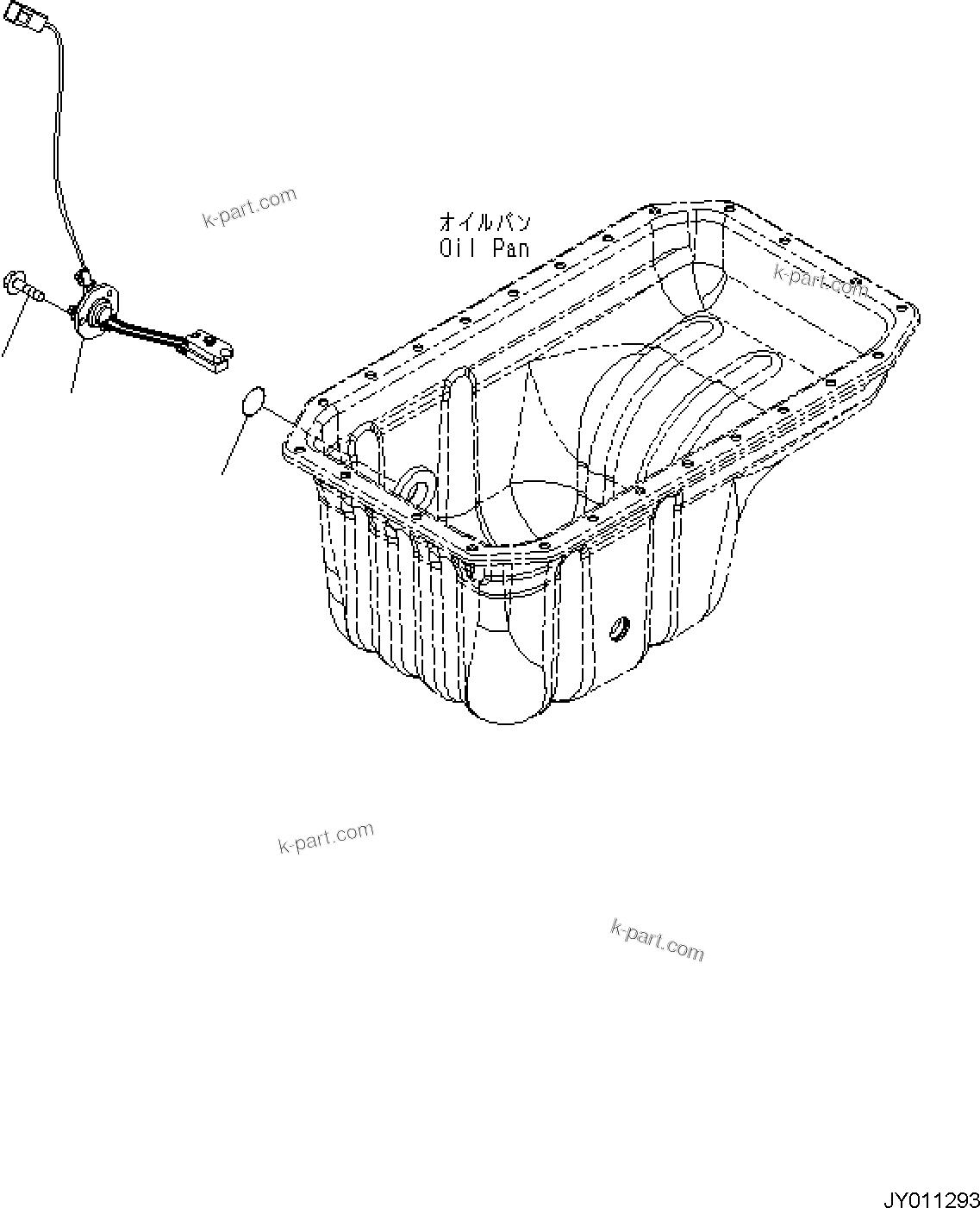 Komatsu parts book diagram for PC170LC-11 S/N F40001 AND UP: ENGINE CYLINDER BLOCK AND ITS RELATED PARTS, ENGINE OIL LEVEL SENSOR