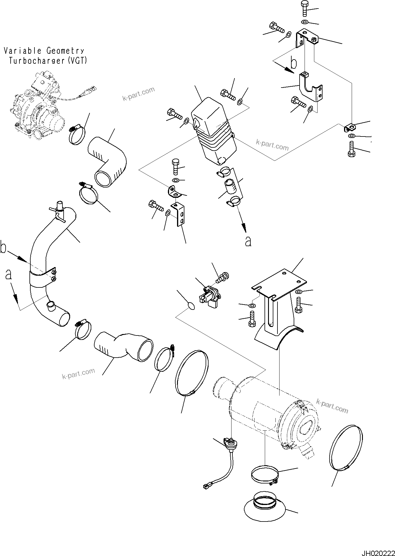 Komatsu parts book diagram for PC170LC-11 S/N F40001 AND UP: AIR CLEANER, AIR CLEANER, AIR CLEANER MOUNTING