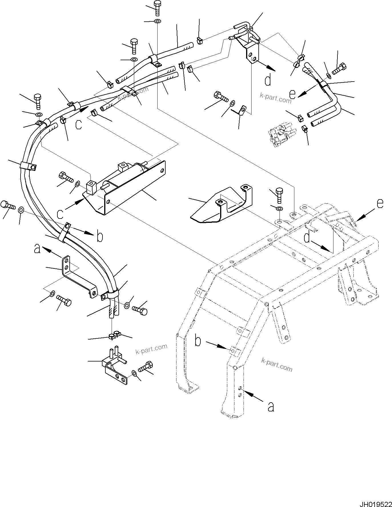 Komatsu parts book diagram for PC170LC-11 S/N F40001 AND UP: DEF PIPING, DOSING MODULE COOLANT HOSE