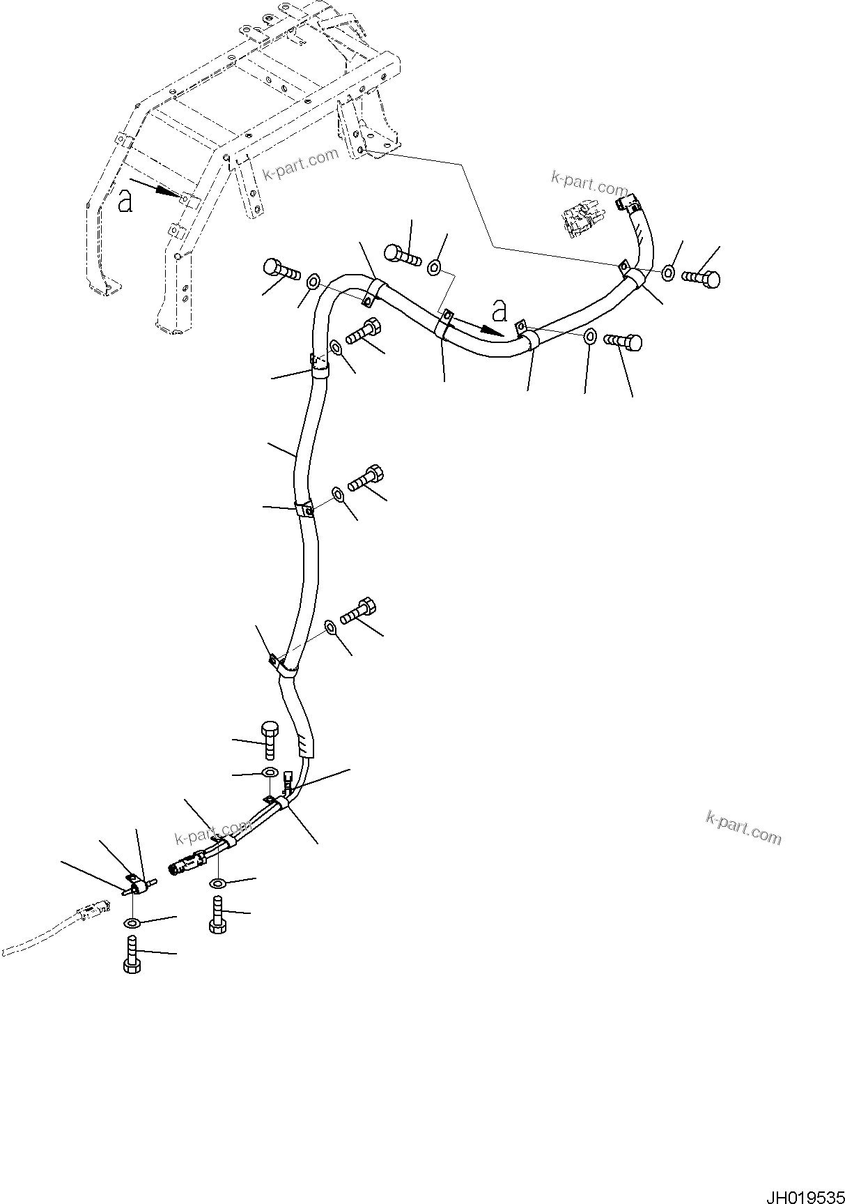 Komatsu parts book diagram for PC170LC-11 S/N F40001 AND UP: DEF PIPING, DEF HOSE AND CLAMP