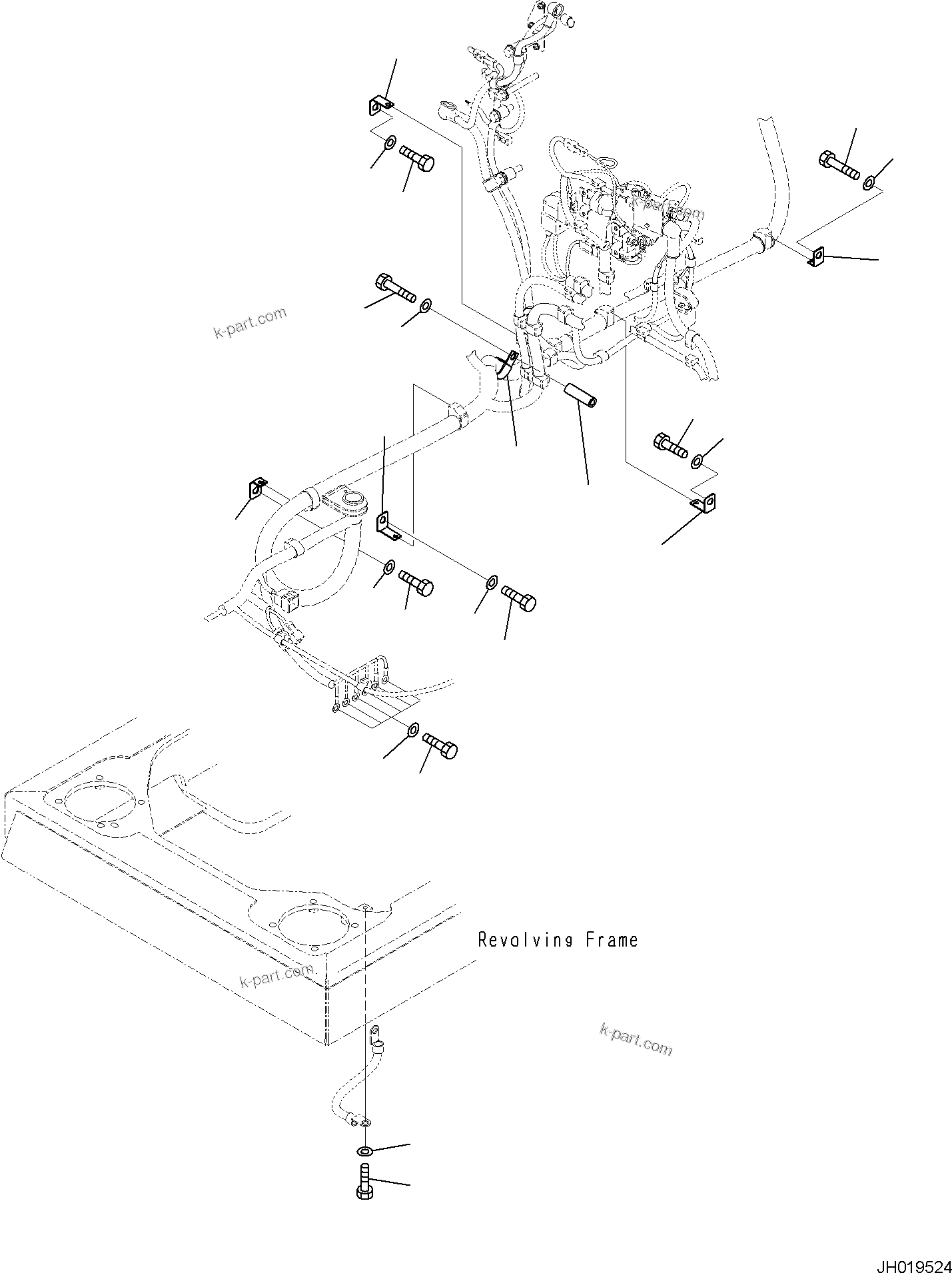 Komatsu parts book diagram for PC170LC-11 S/N F40001 AND UP: ELECTRIC WIRING HARNESS, MAIN WIRING HARNESS CLAMP (1/3)