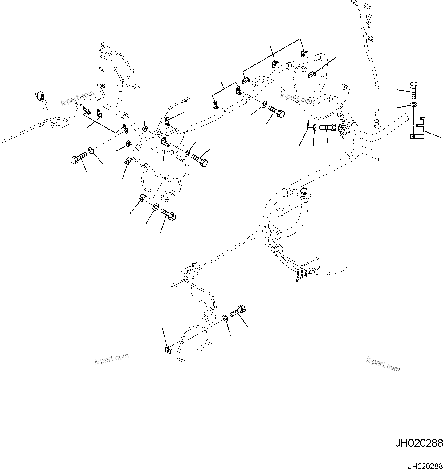 Komatsu parts book diagram for PC170LC-11 S/N F40001 AND UP: ELECTRIC WIRING HARNESS, MAIN WIRING HARNESS CLAMP (3/3)