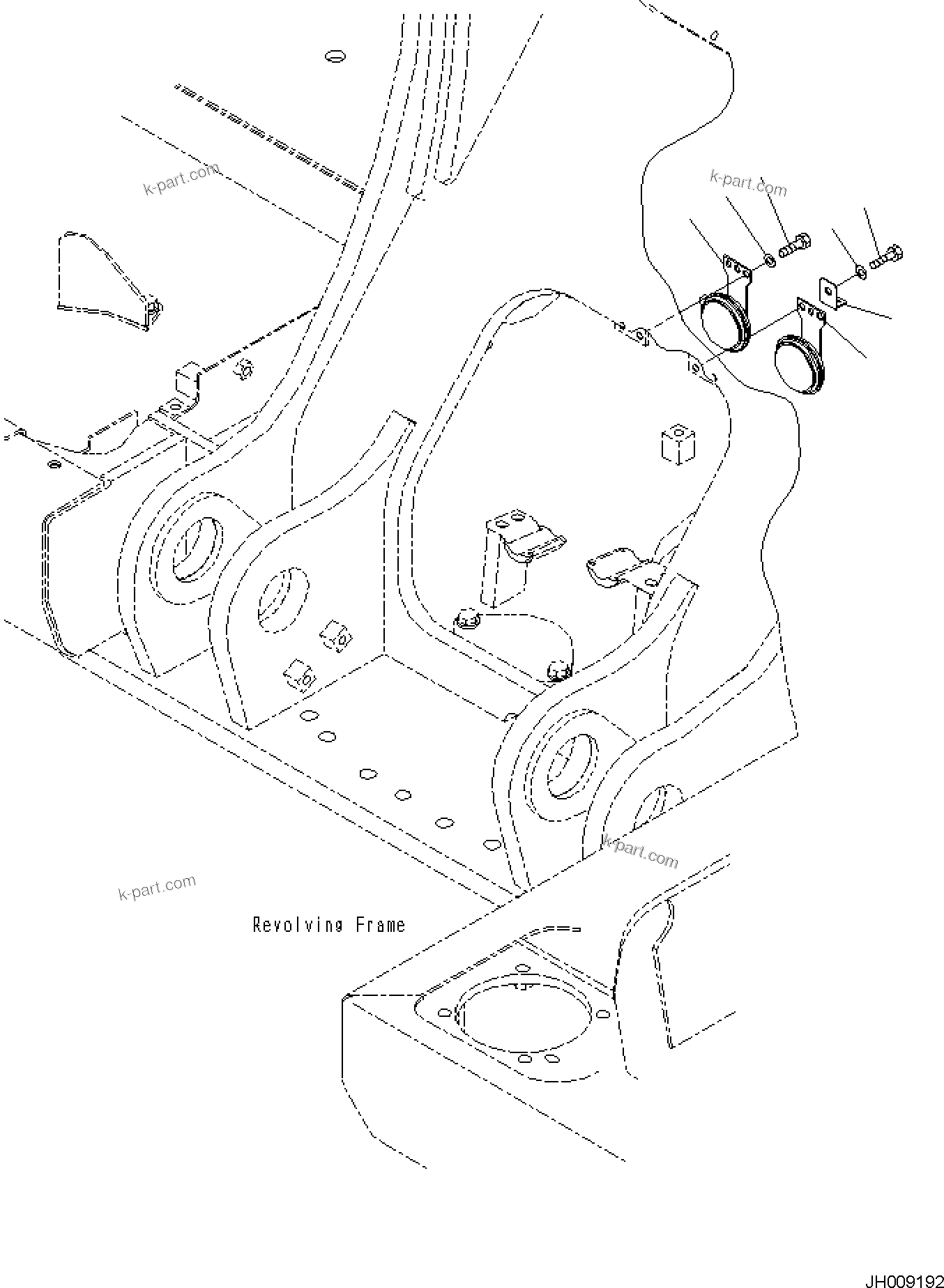 Komatsu parts book diagram for PC170LC-11 S/N F40001 AND UP: HORN