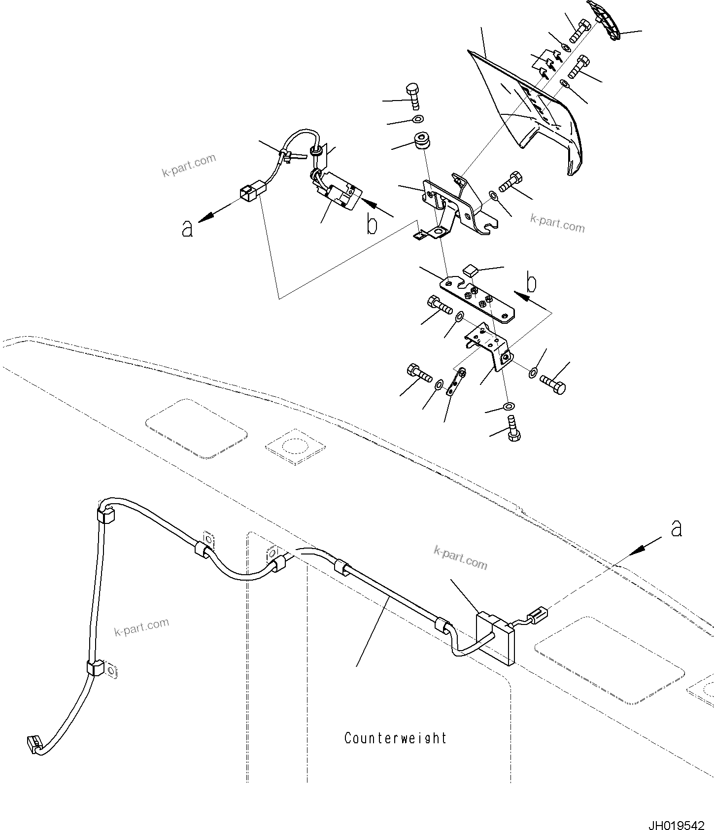 Komatsu parts book diagram for PC170LC-11 S/N F40001 AND UP: REARVIEW CAMERA, REARVIEW CAMERA, CENTER