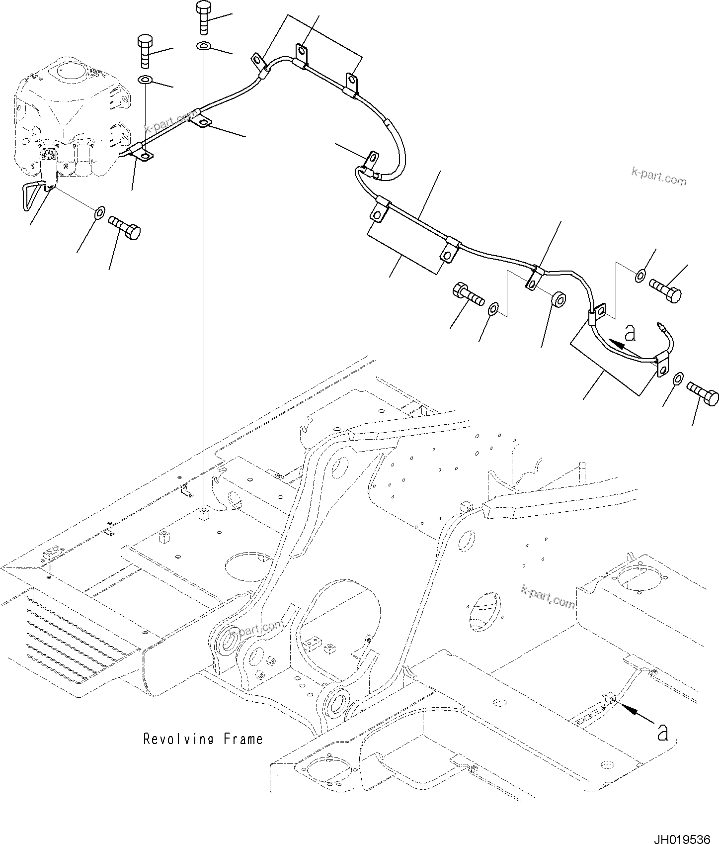 Komatsu parts book diagram for PC170LC-11 S/N F40001 AND UP: WINDOW WASHER