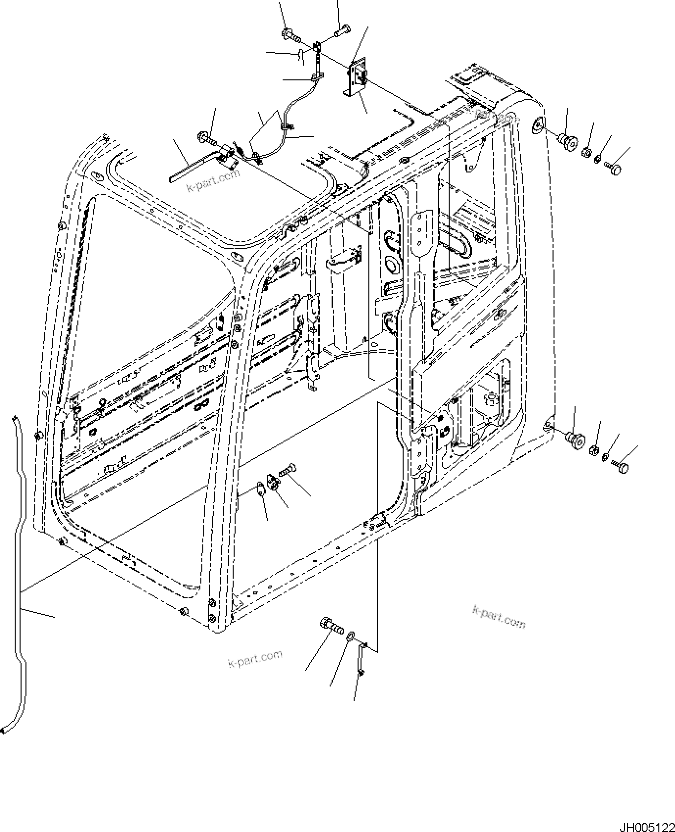 Komatsu parts book diagram for PC170LC-11 S/N F40001 AND UP: CAB, OPEN LOCK AND DOOR CATCH