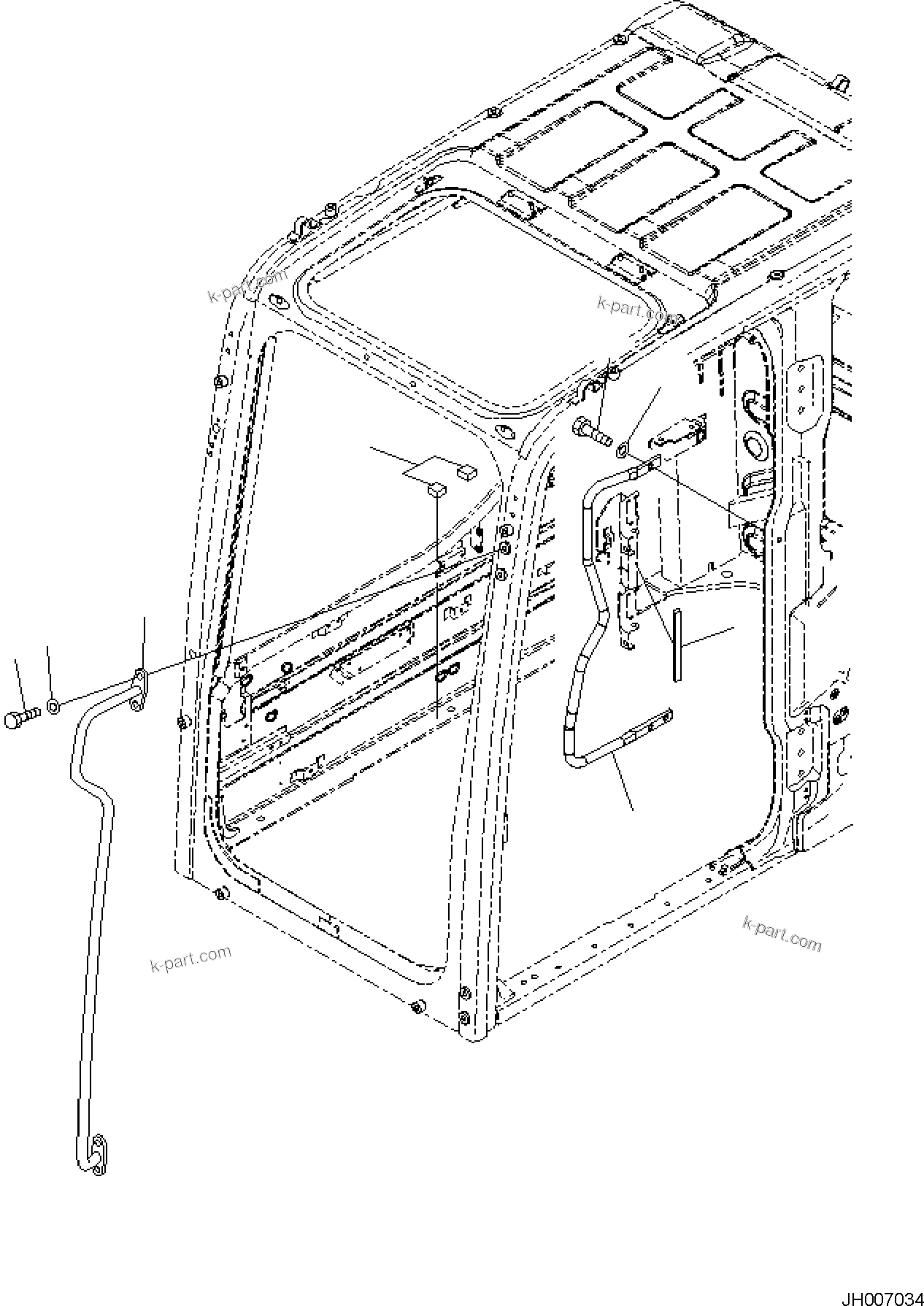 Komatsu parts book diagram for PC170LC-11 S/N F40001 AND UP: CAB, GRIP