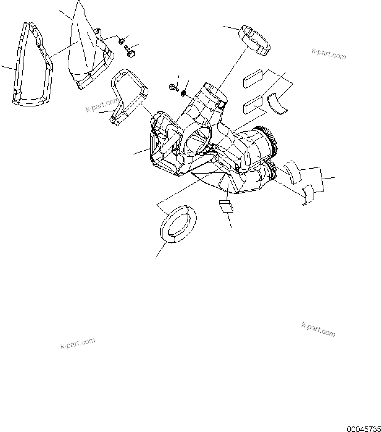 Komatsu parts book diagram for PC170LC-11 S/N F40001 AND UP: CAB, CAB IN PARTS, AIR DUCT