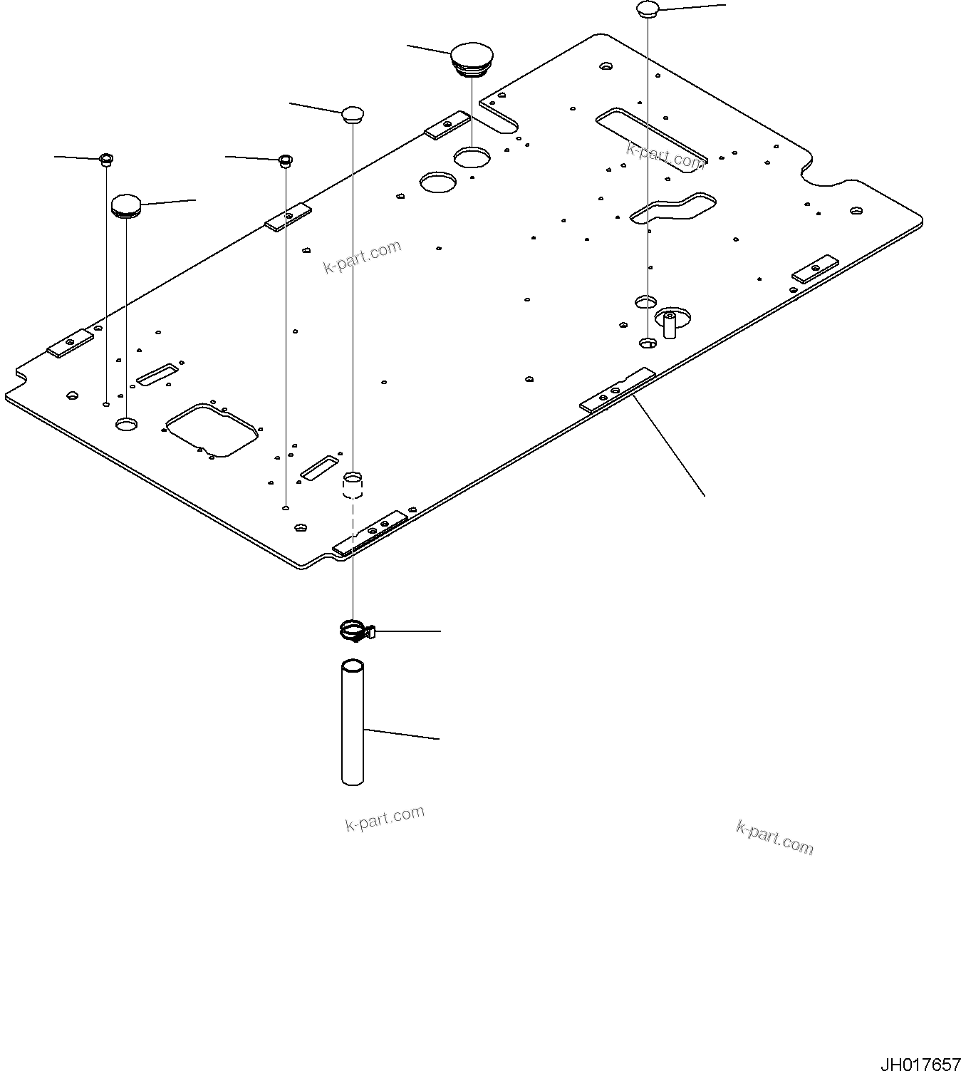 Komatsu parts book diagram for PC170LC-11 S/N F40001 AND UP: CAB, FLOOR, FRAME