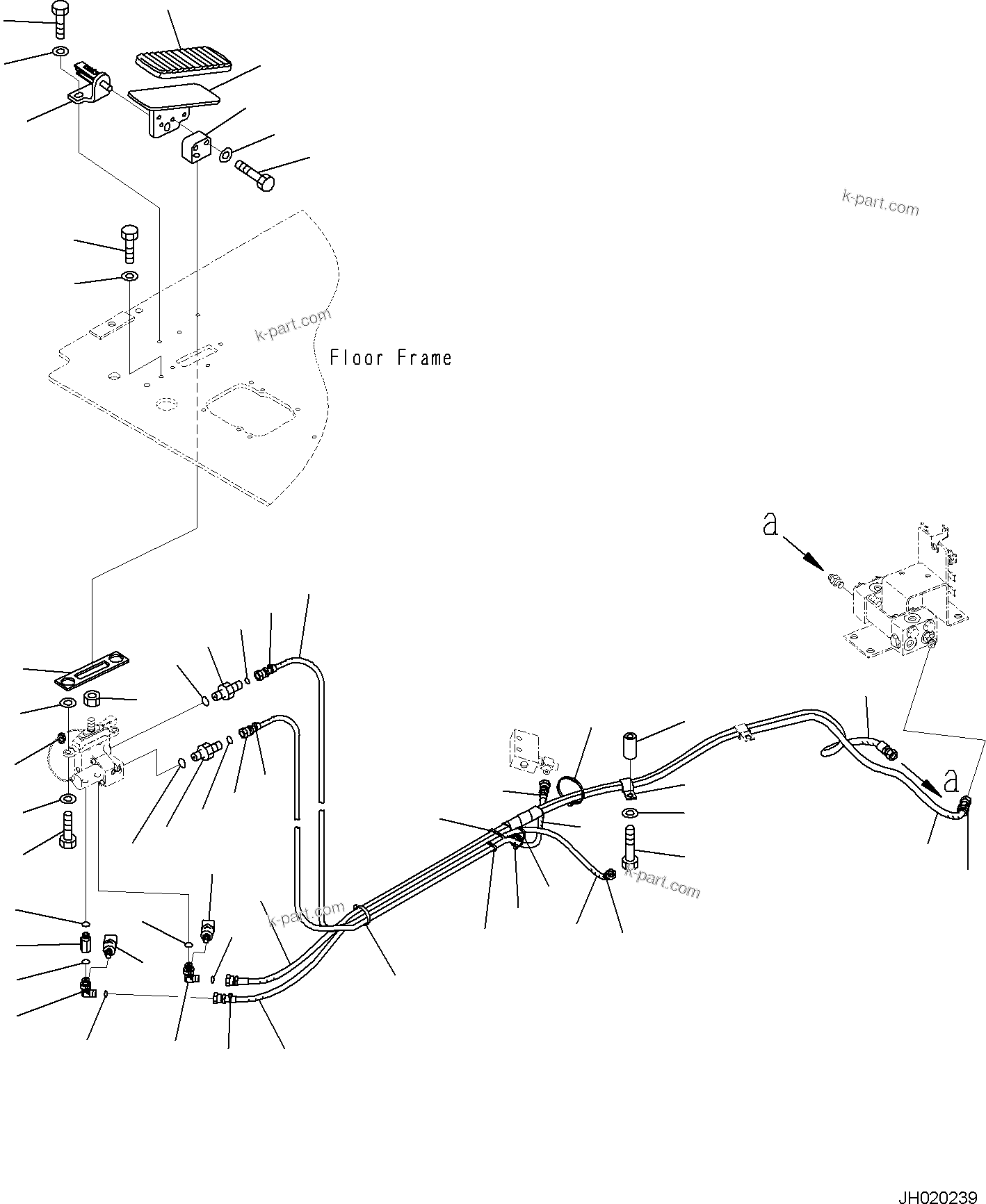 Komatsu parts book diagram for PC170LC-11 S/N F40001 AND UP: CAB, FLOOR, 1ST ATTACHMENT CONTROL